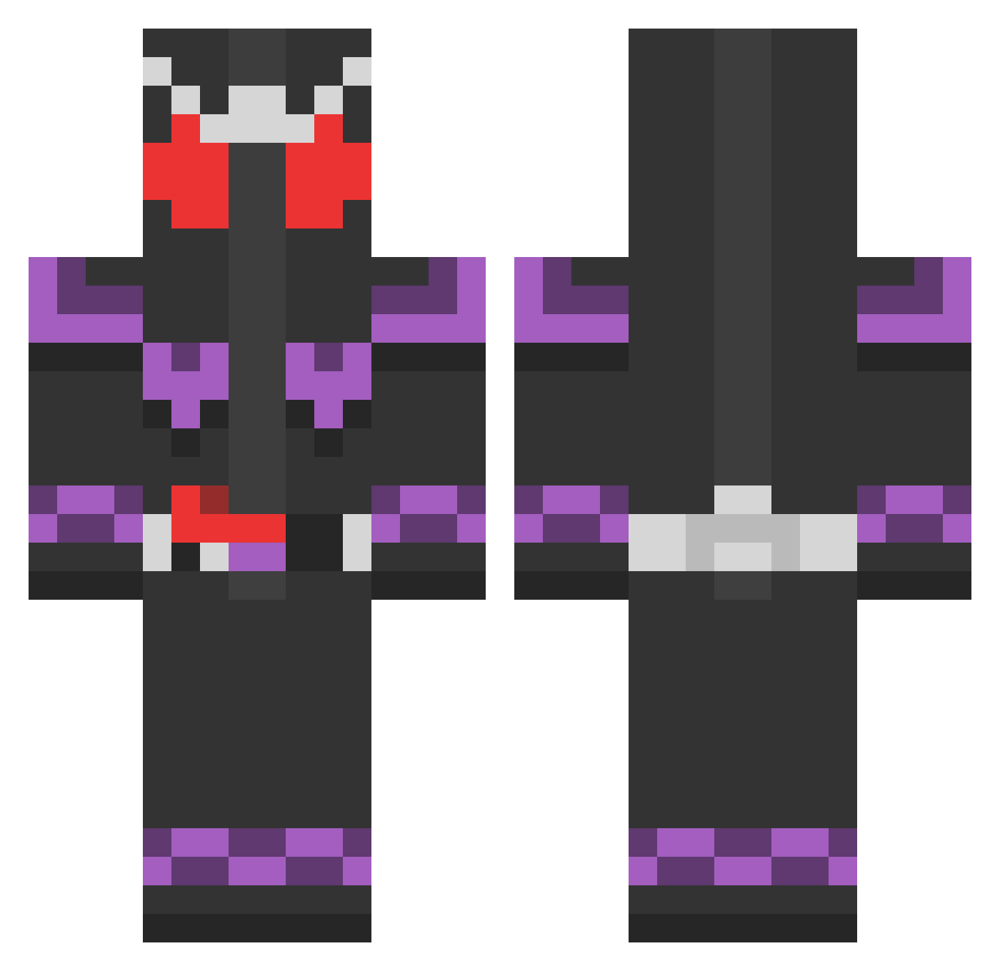 Serest Minecraft skin, front and back view