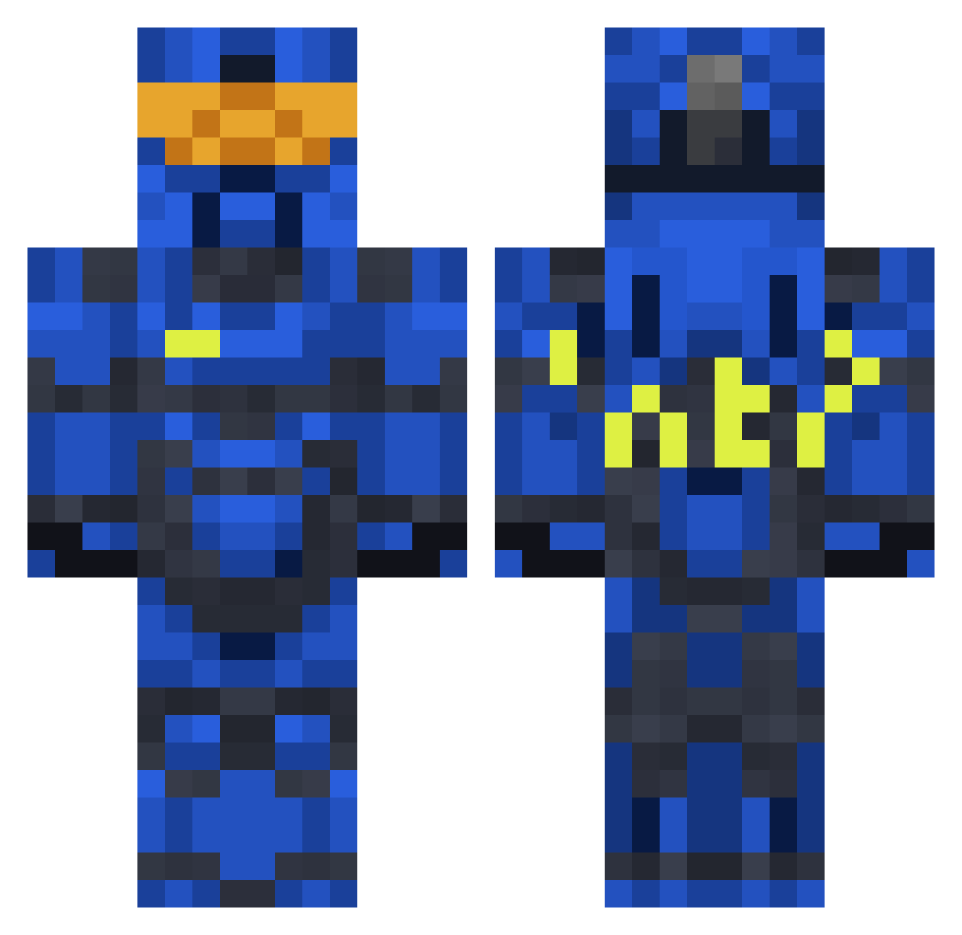 Kachak0 Minecraft skin, front and back view