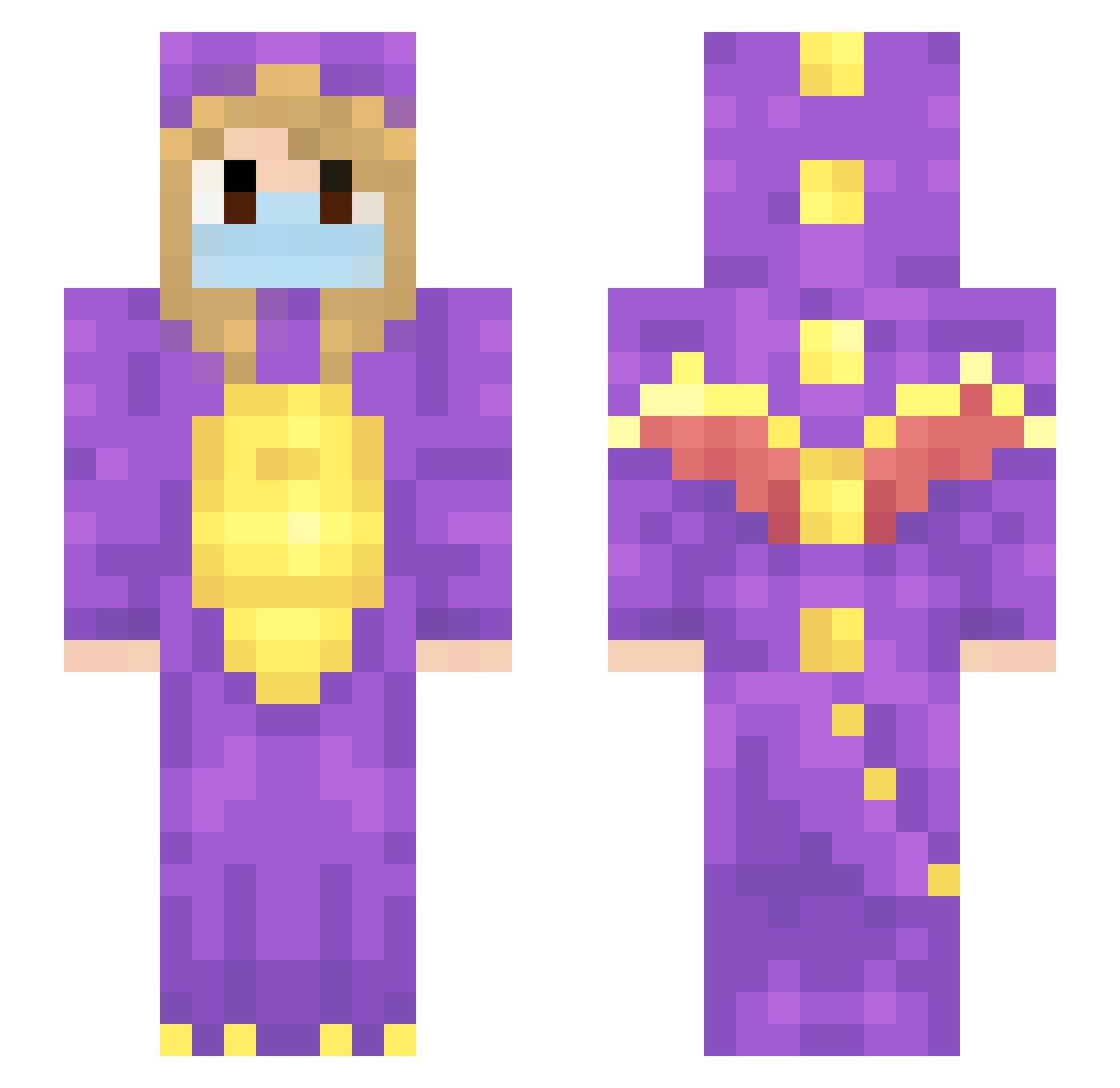 bSaryus Minecraft skin, front and back view