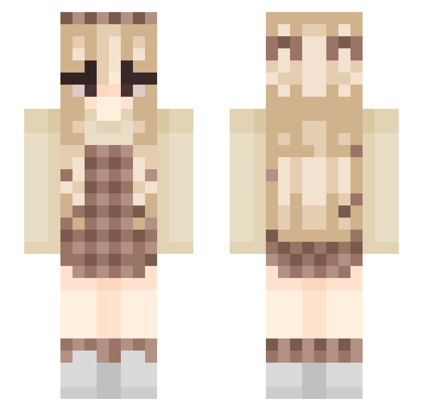 Rosie81 Minecraft skin, front and back view