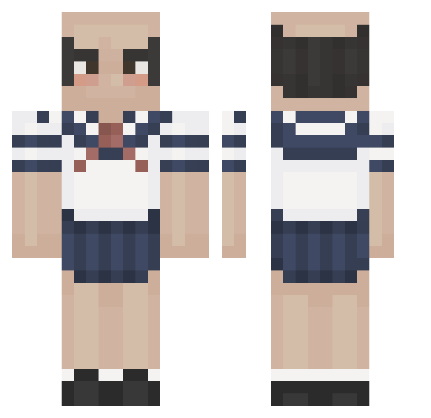 supersinner Minecraft skin, front and back view