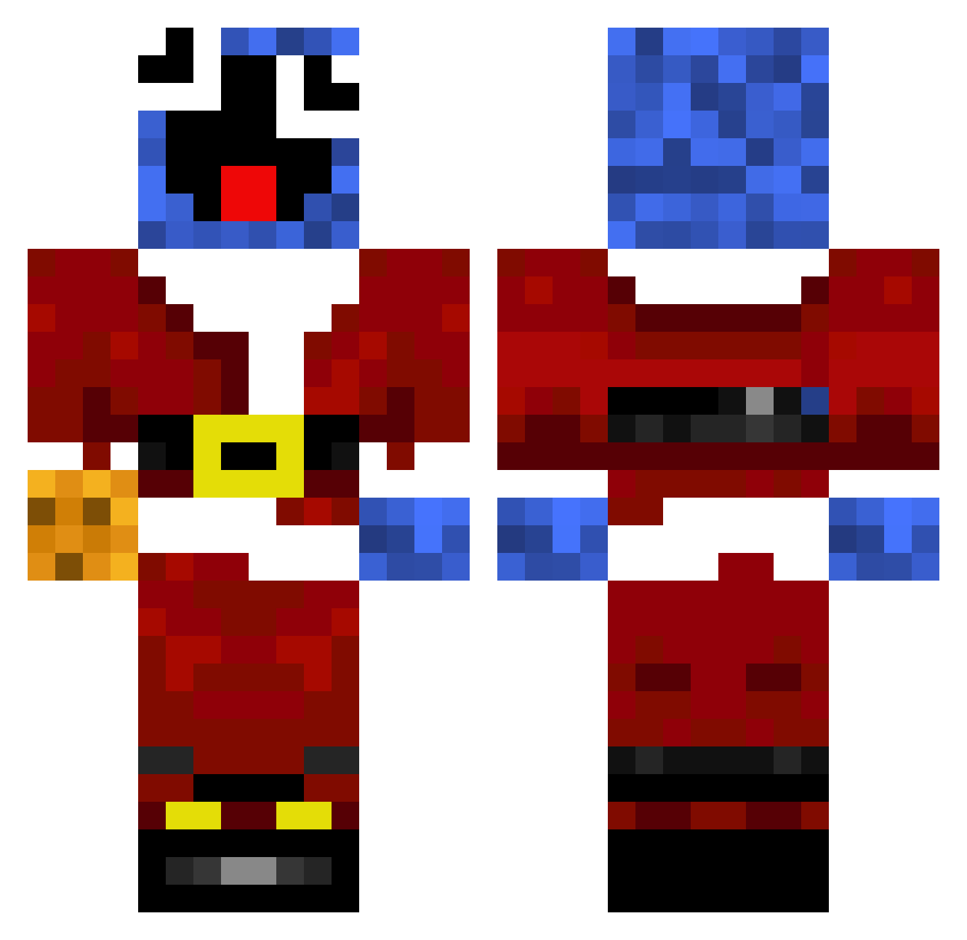JullanMonster Minecraft skin, front and back view