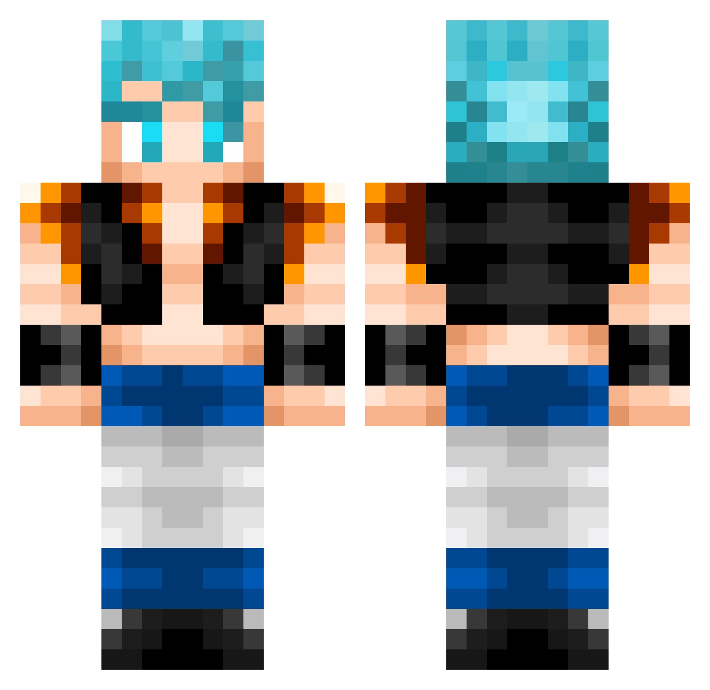 Hecav Minecraft skin, front and back view