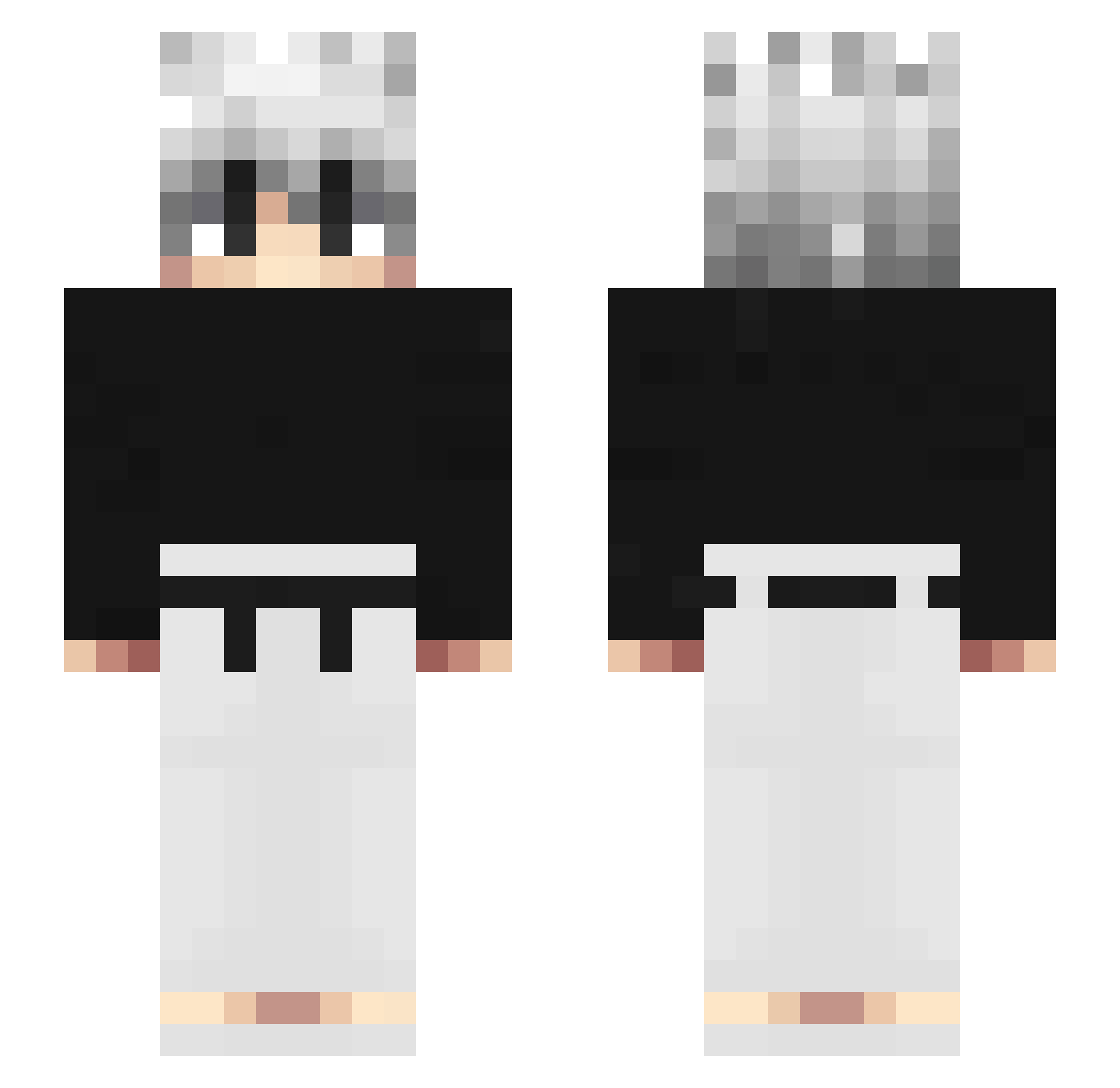 RndmGod Minecraft skin, front and back view