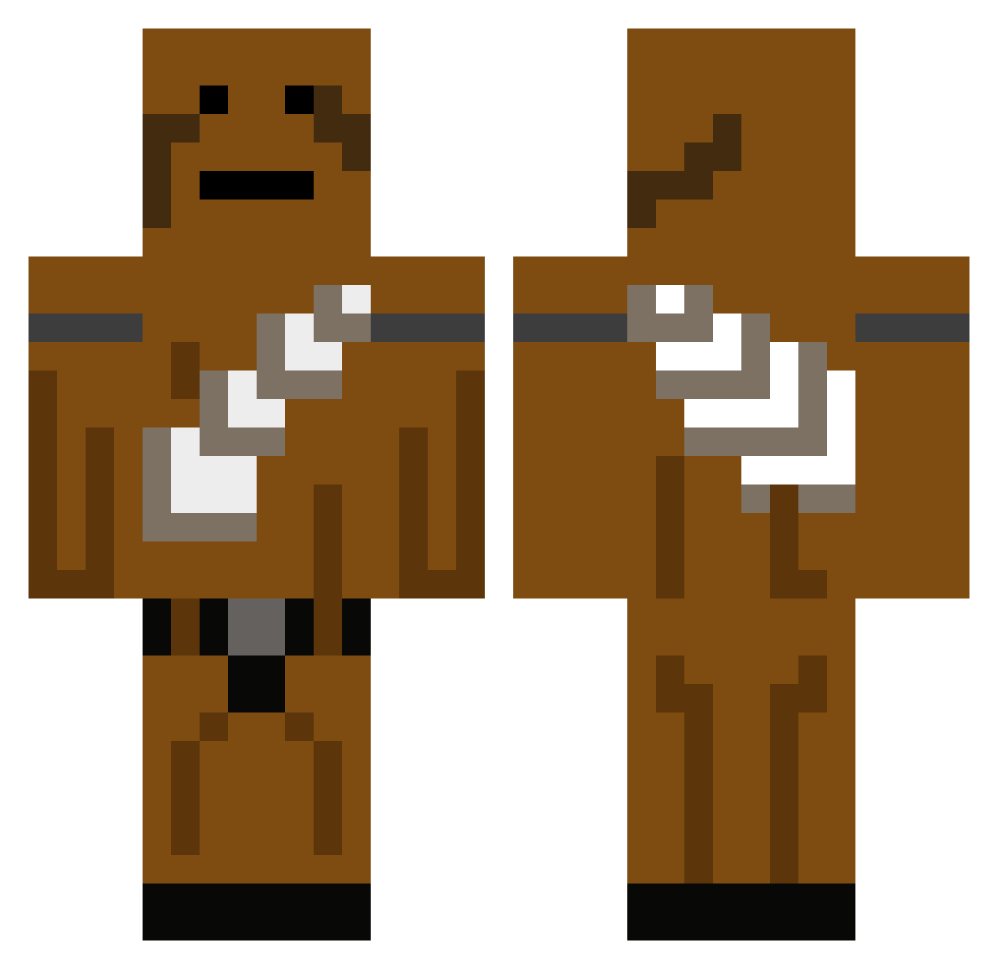 Kalter_Kakao_Ben Minecraft skin, front and back view