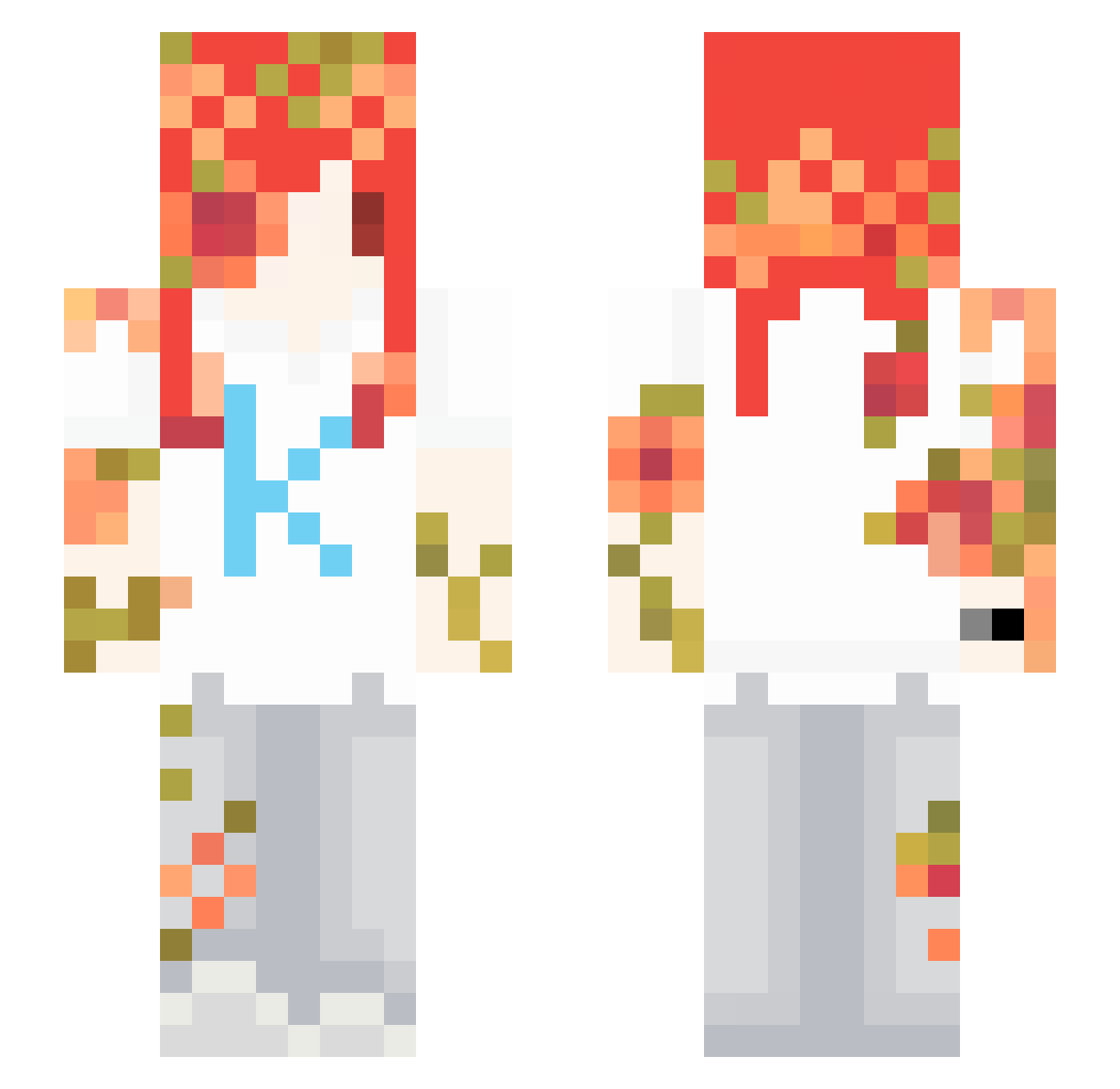 k1ha Minecraft skin, front and back view