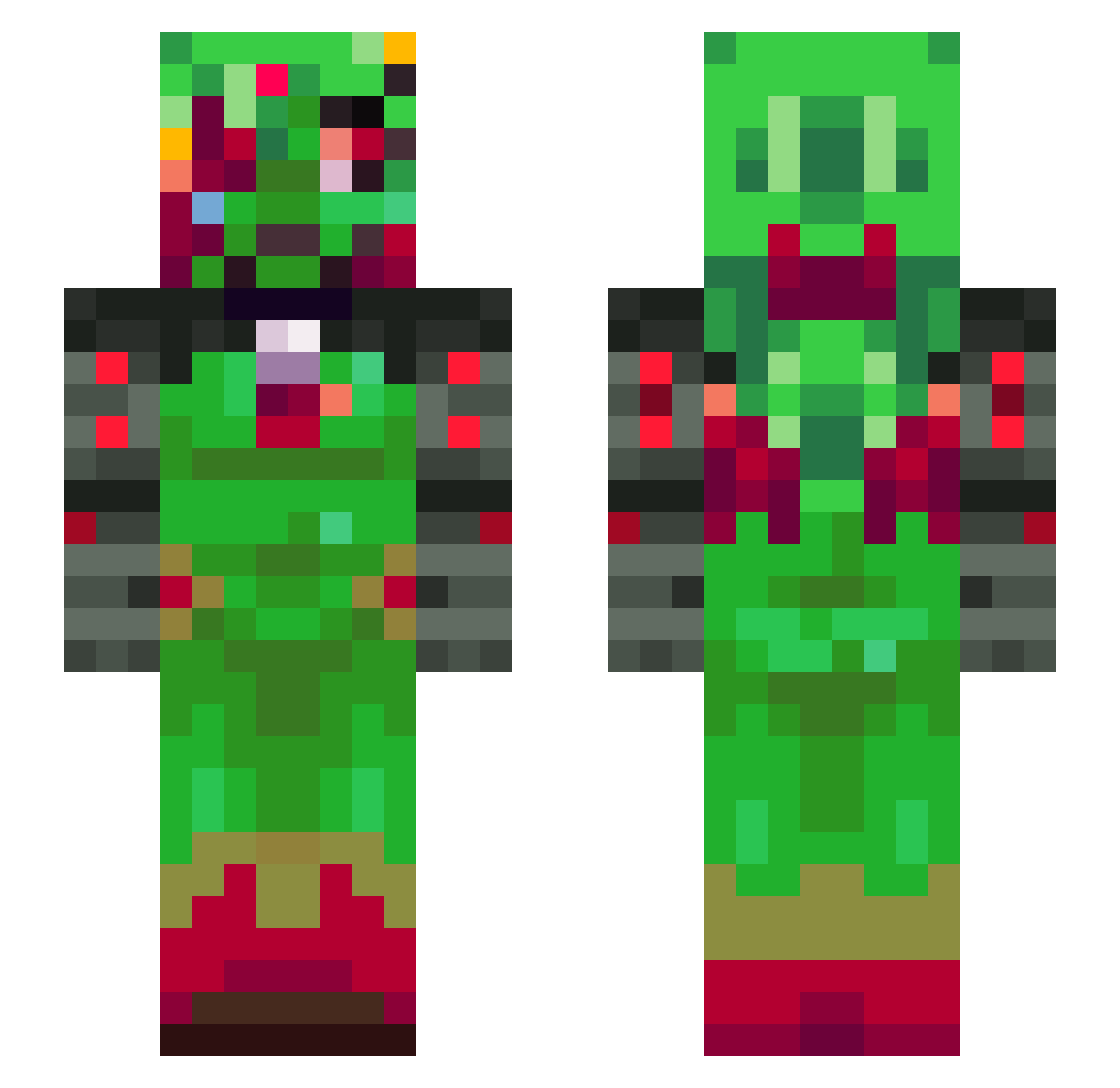 Mars_X0X0 Minecraft skin, front and back view