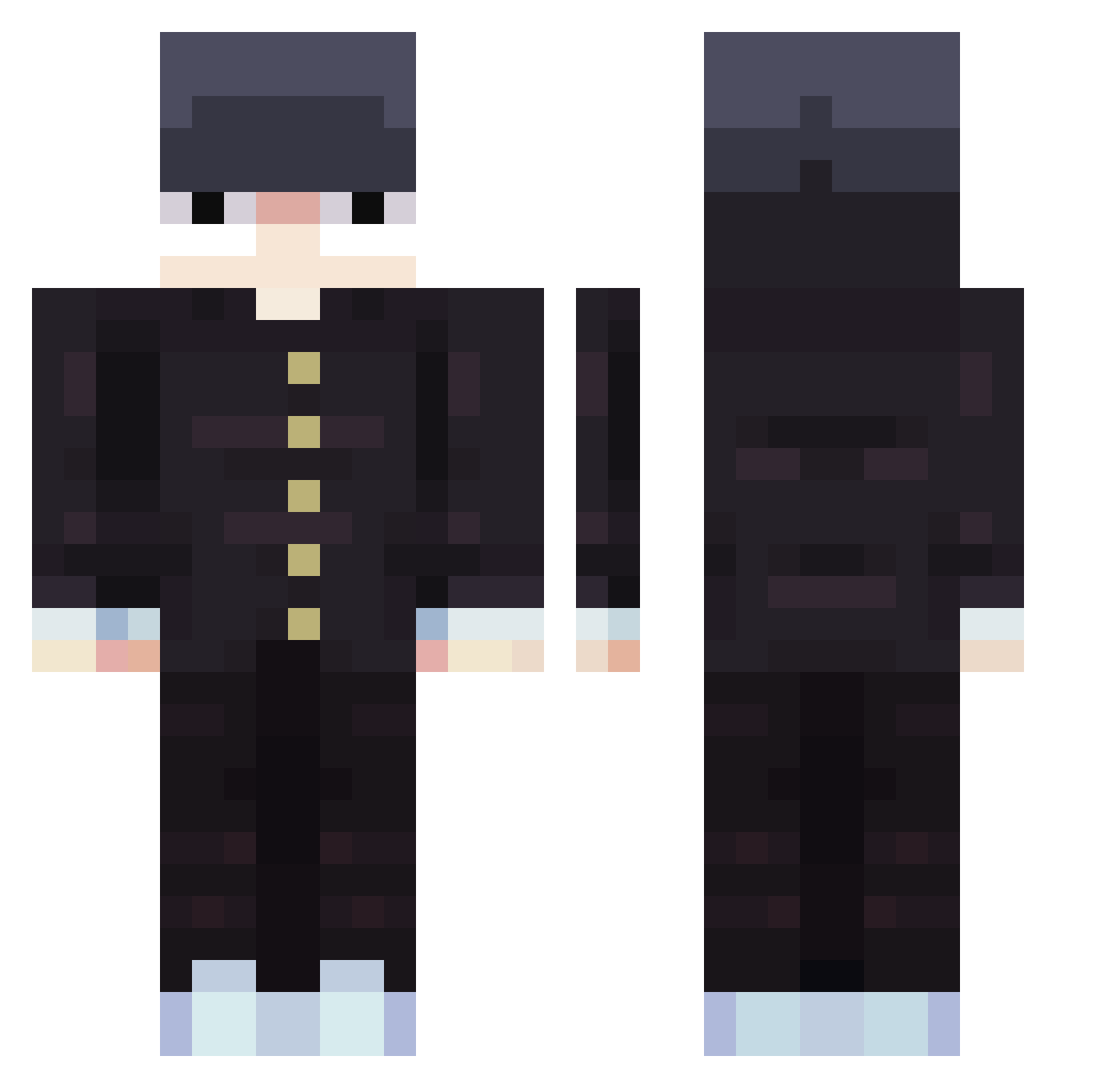 Kinnthank Minecraft skin, front and back view