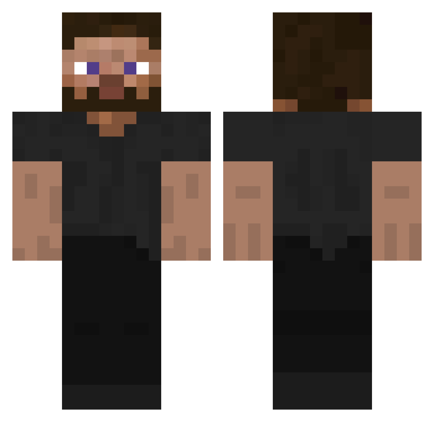 K1NGDOU Minecraft skin, front and back view