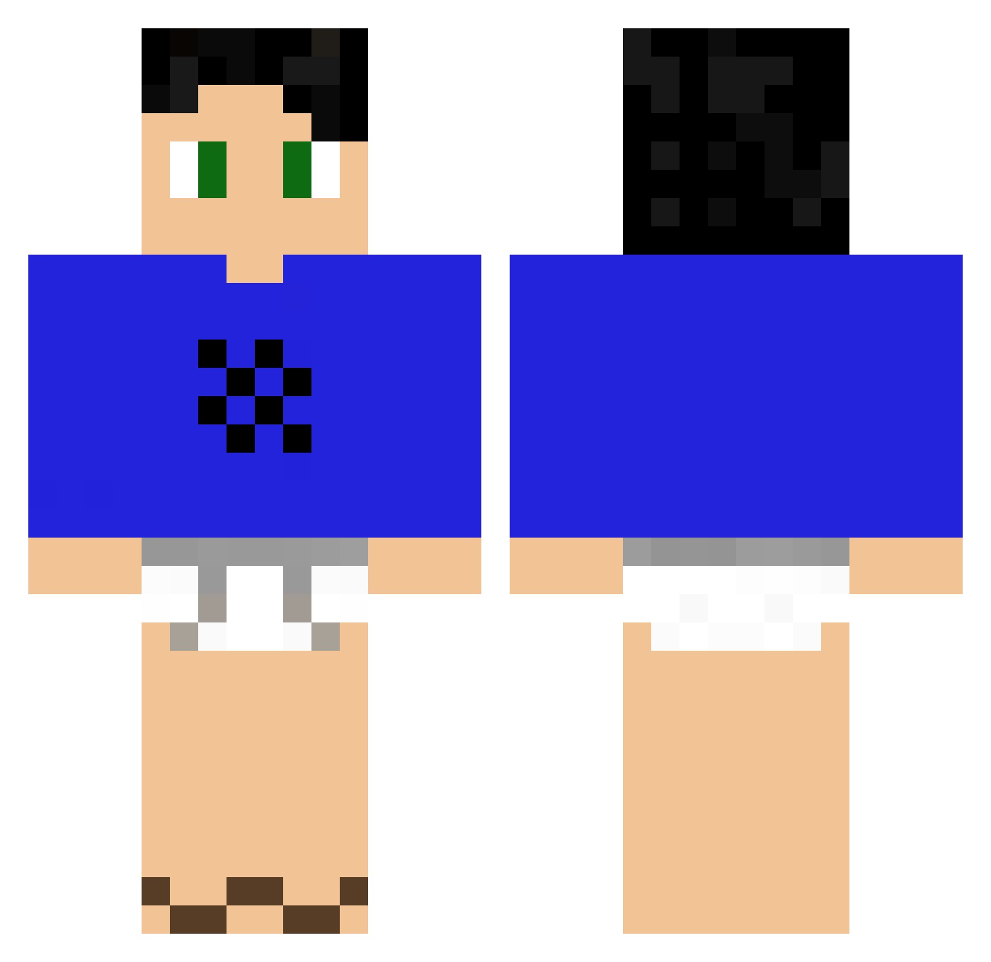 pichelinho Minecraft skin, front and back view
