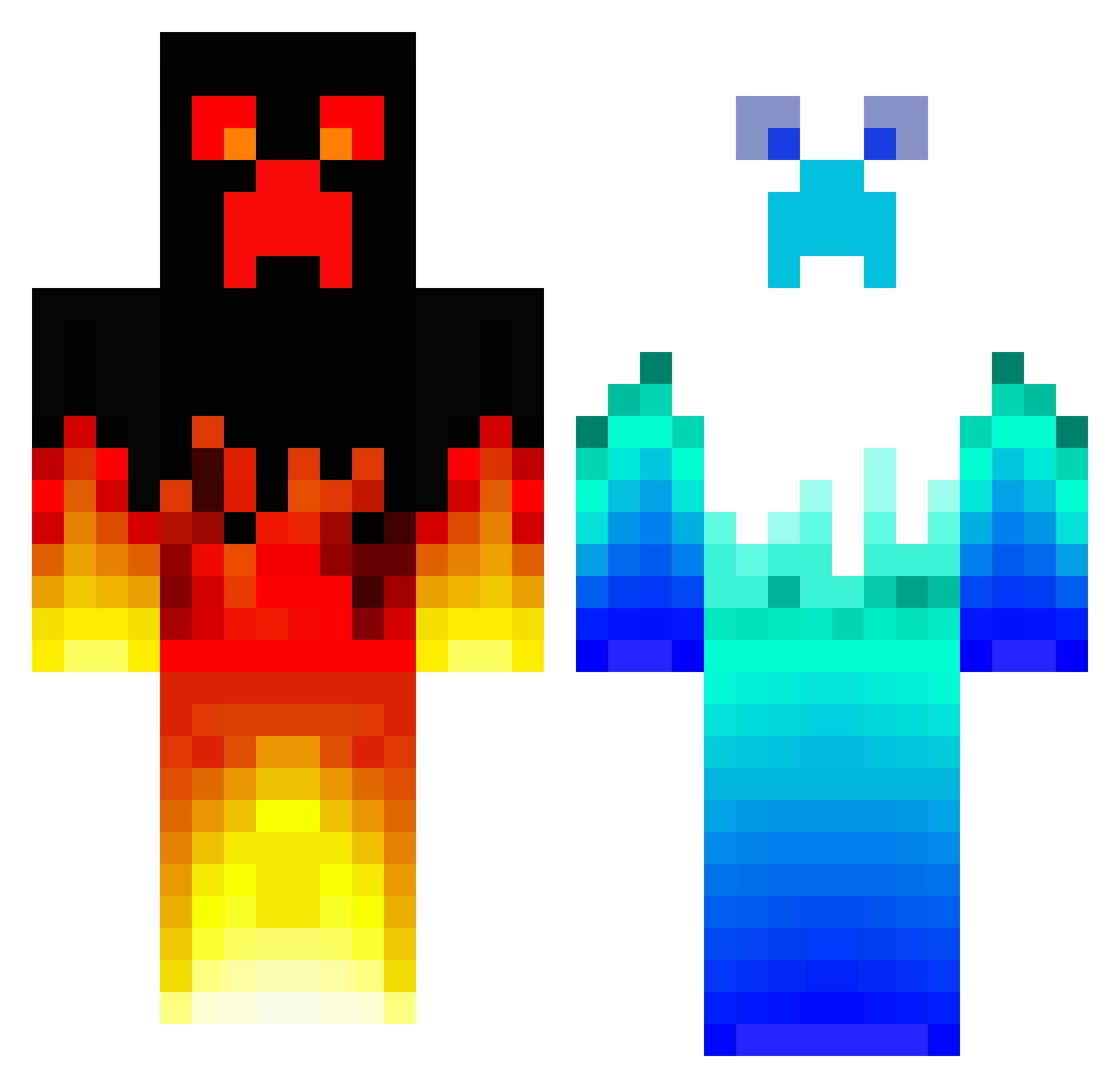 pesy Minecraft skin, front and back view