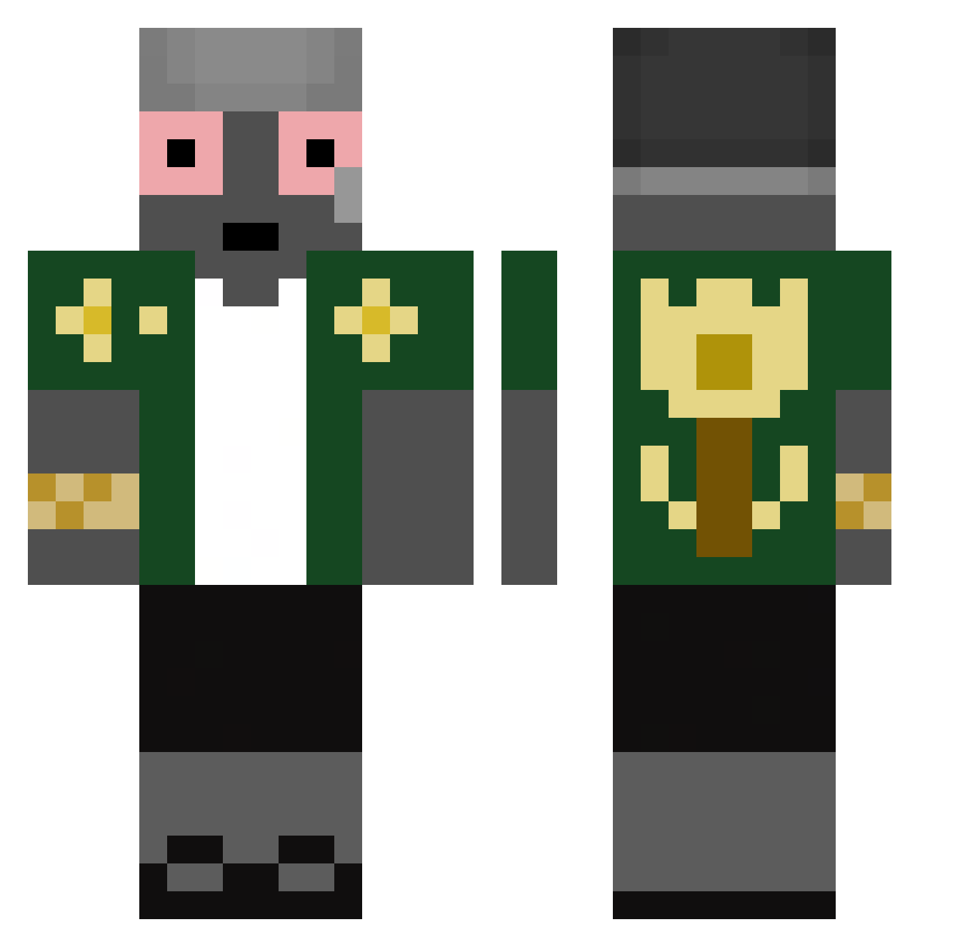 Flopyezwin Minecraft skin, front and back view