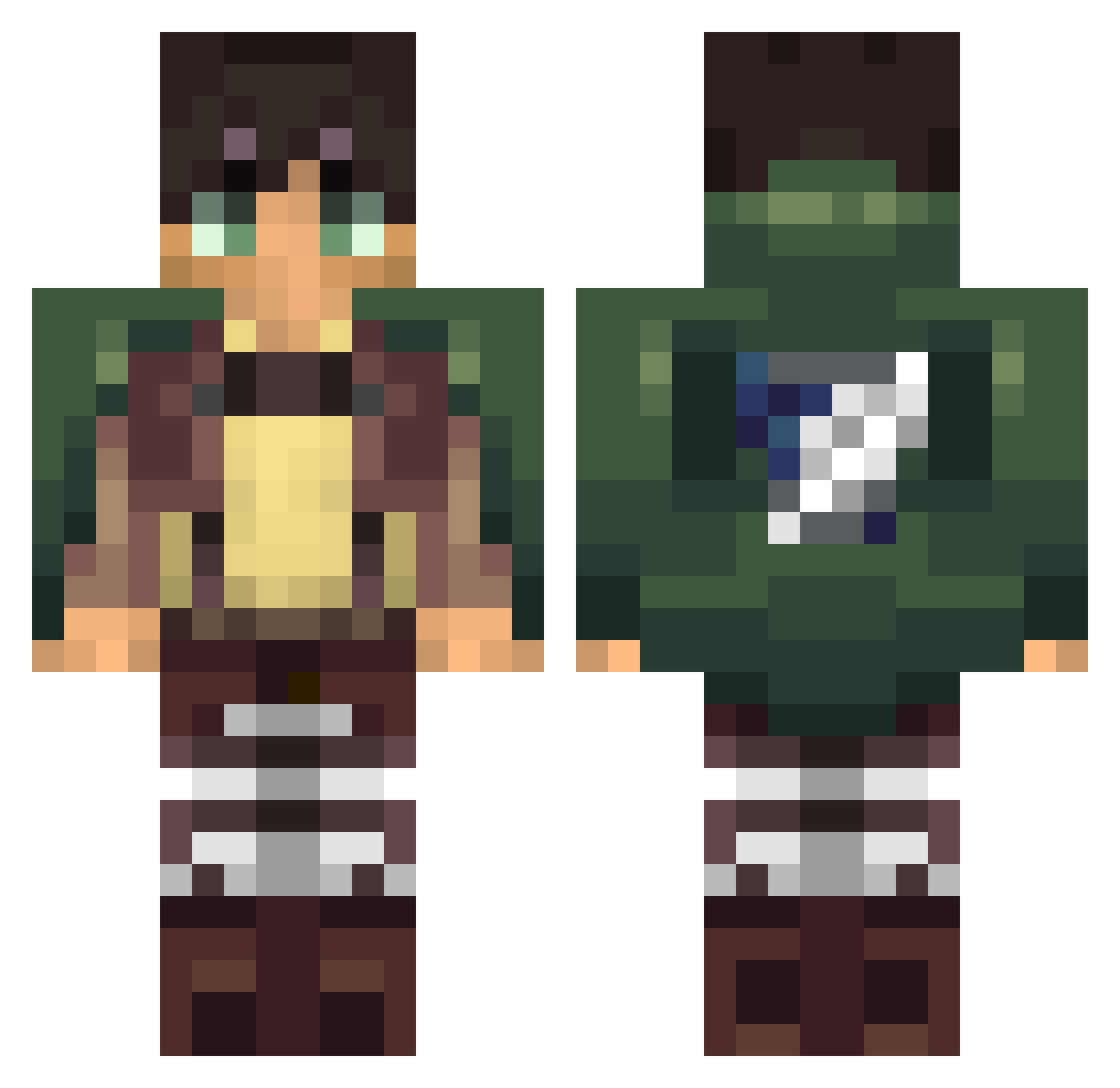 RP613 Minecraft skin, front and back view
