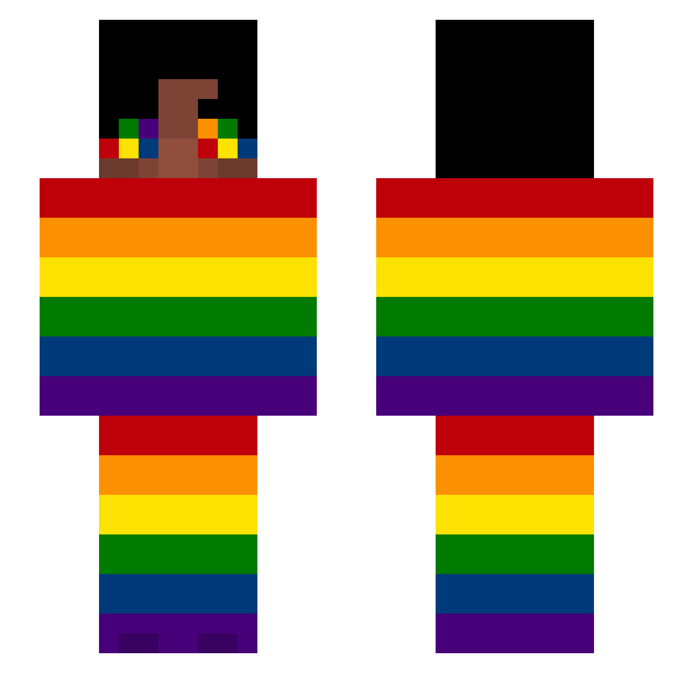 Baduson Minecraft skin, front and back view