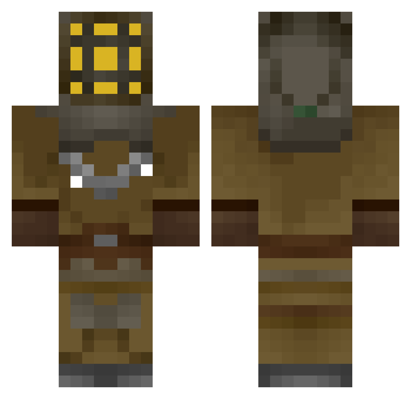 BlueAybss Minecraft skin, front and back view