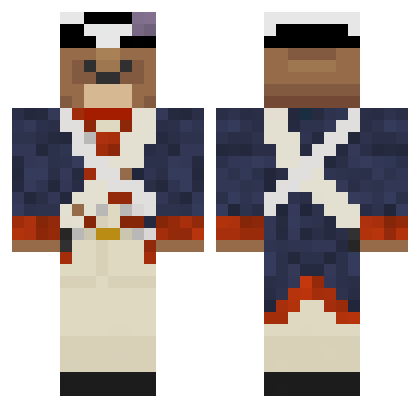 ajiz Minecraft skin, front and back view