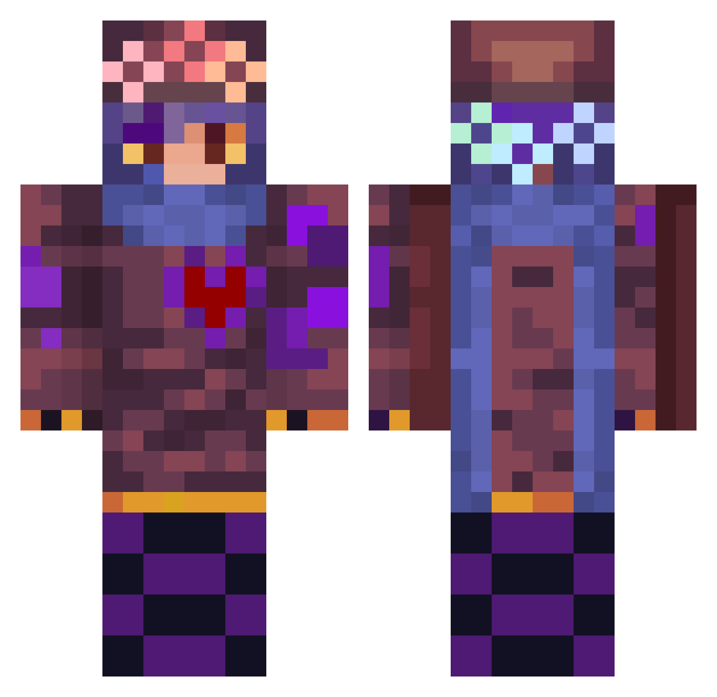 LoneStarMelody Minecraft skin, front and back view