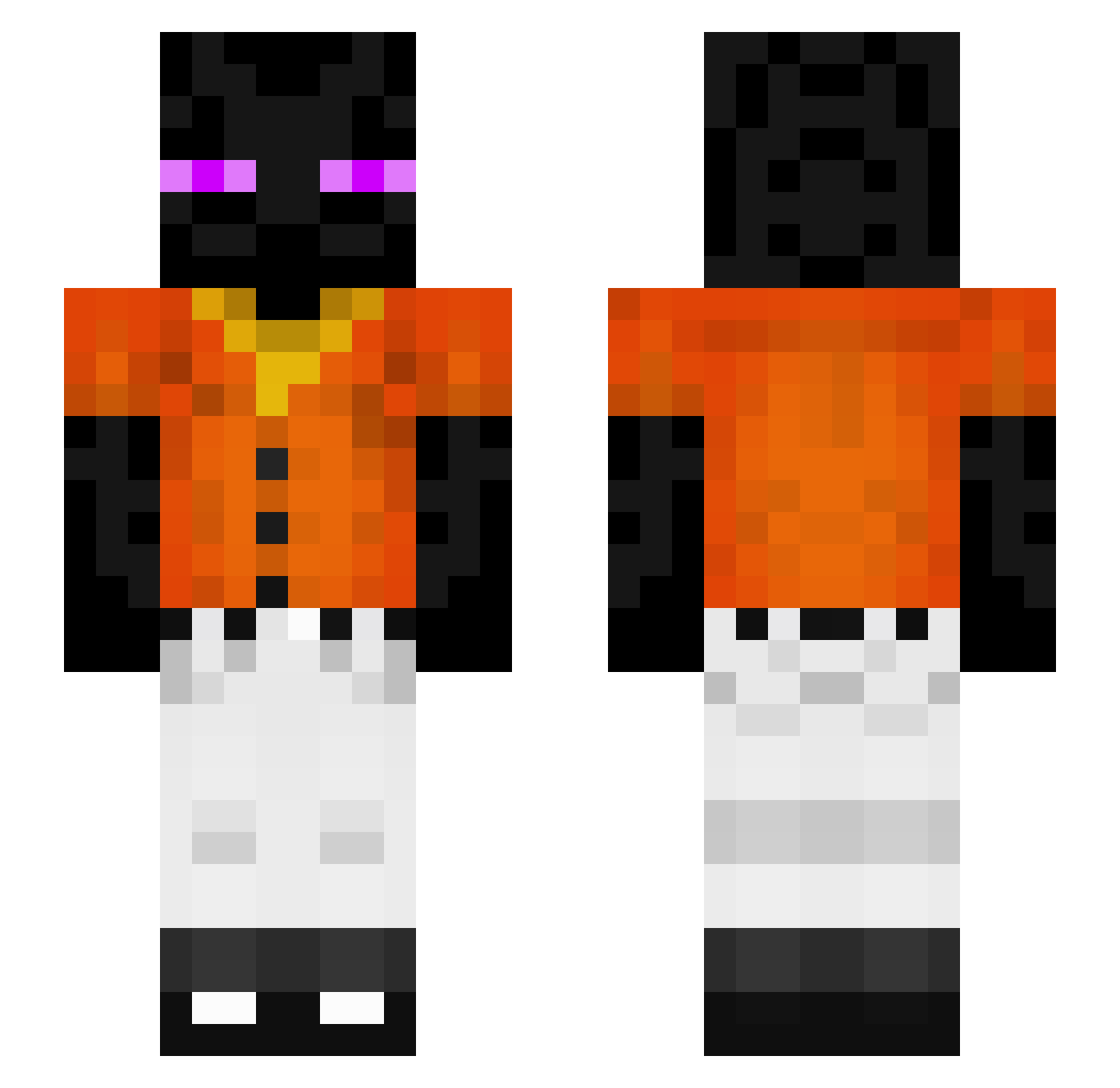 ShowtimeFox123 Minecraft skin, front and back view