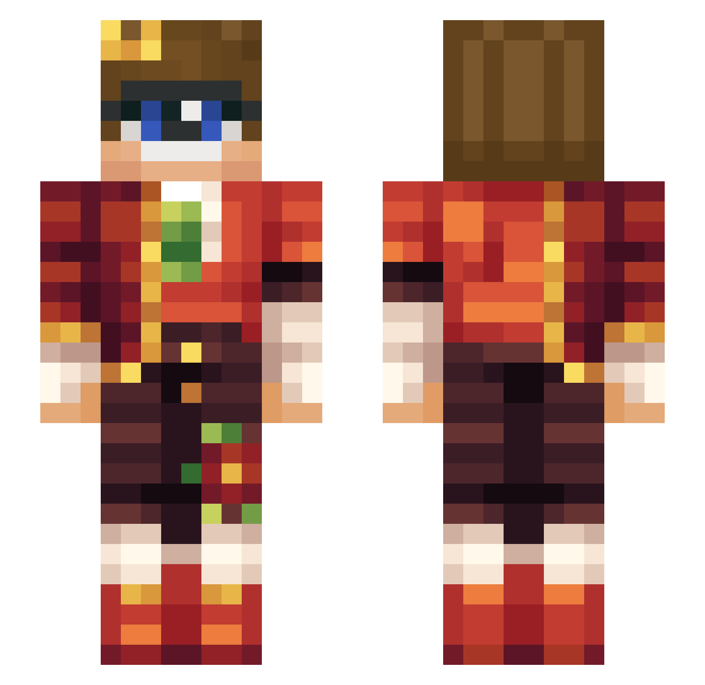 oKizmo Minecraft skin, front and back view