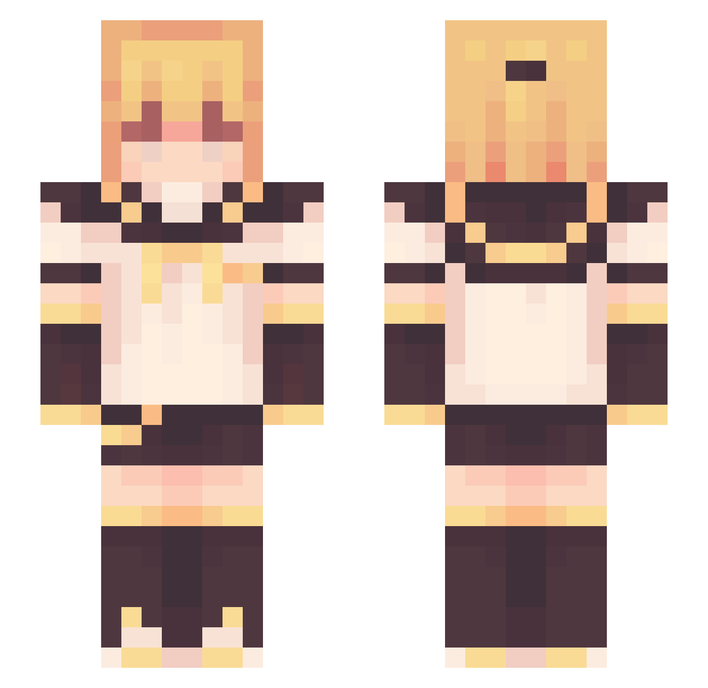 daikuta Minecraft skin, front and back view