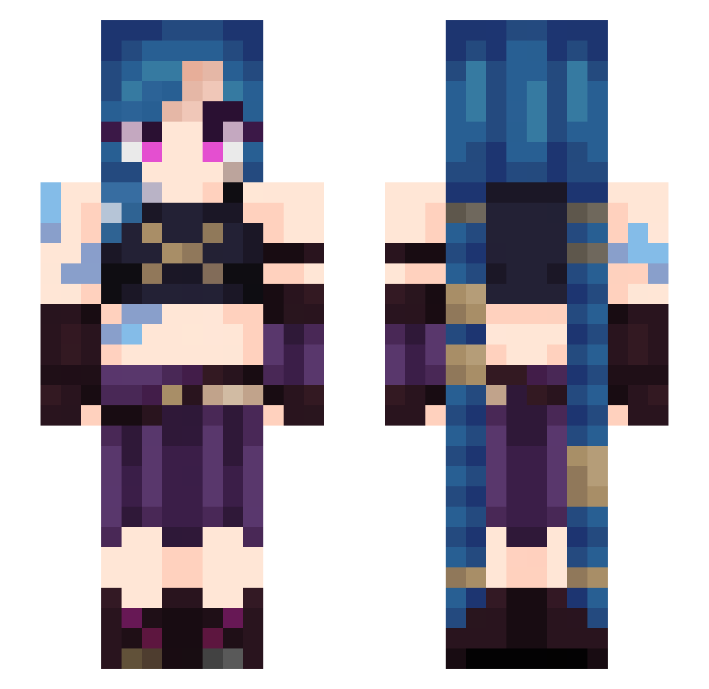 ItsLals Minecraft skin, front and back view