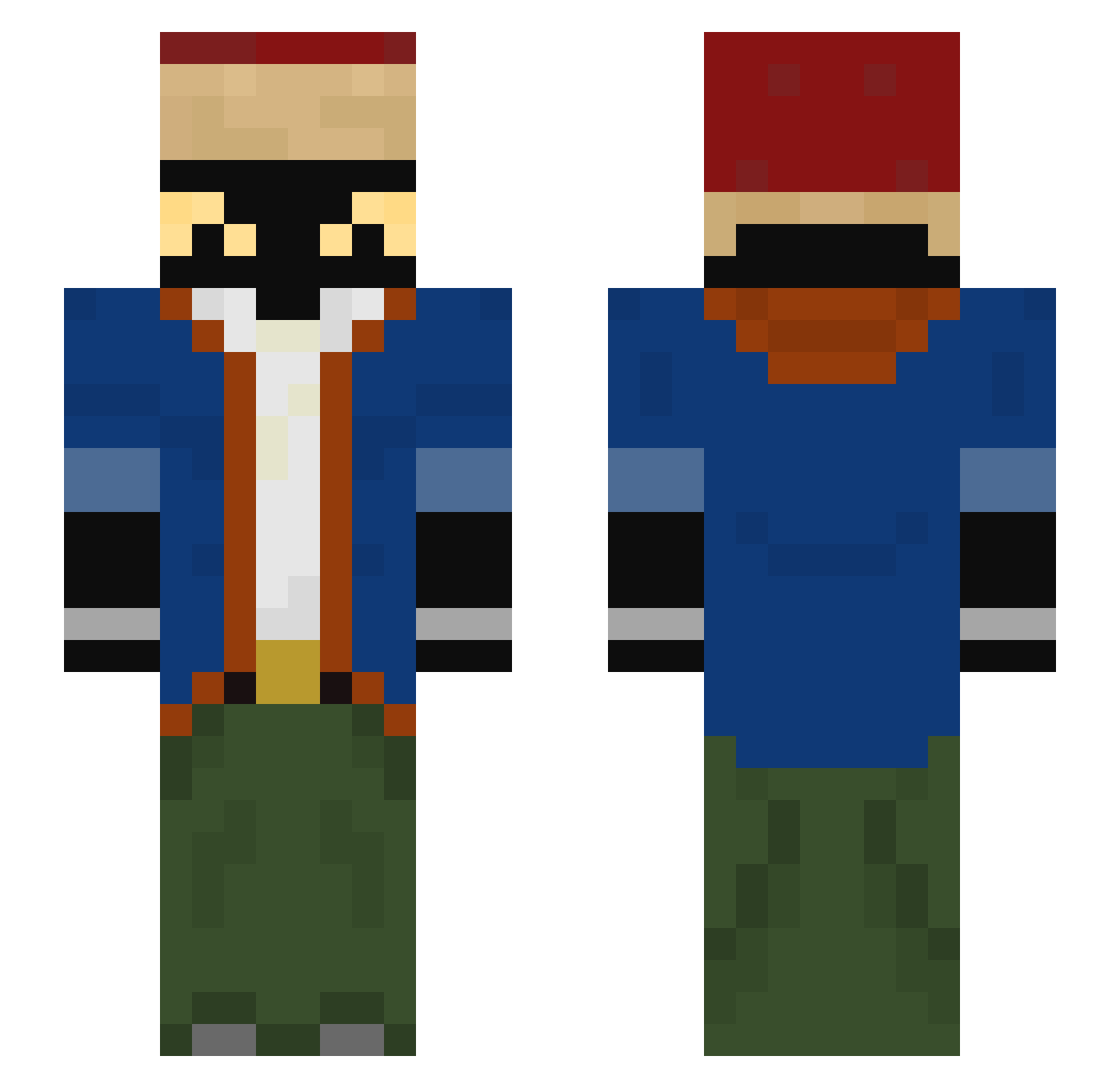 Leoland01 Minecraft skin, front and back view