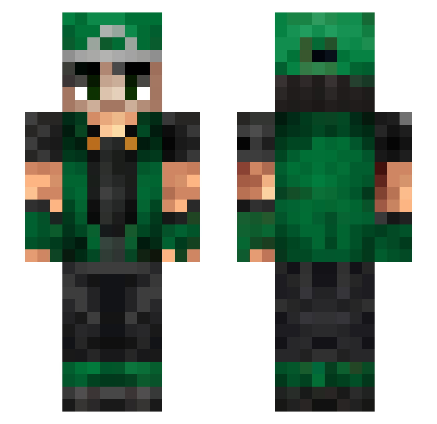travguy75 Minecraft skin, front and back view