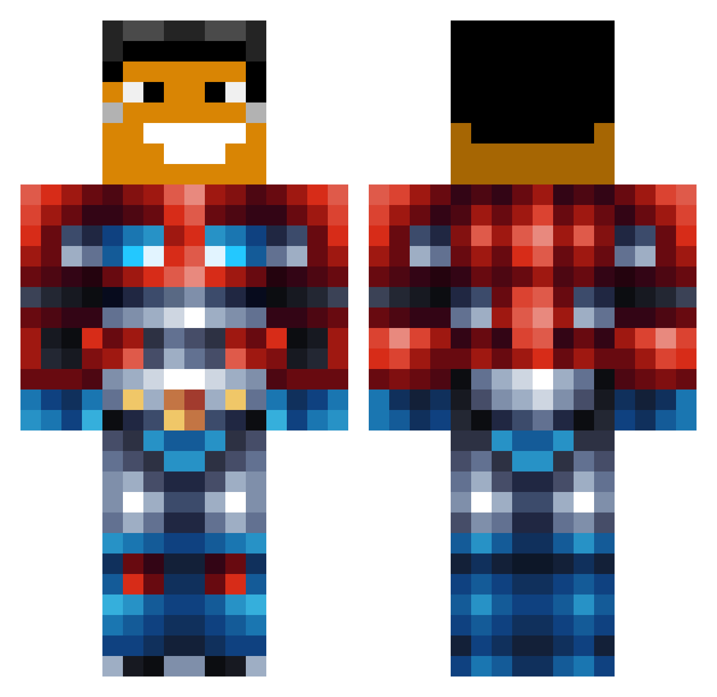 Primely Minecraft skin, front and back view