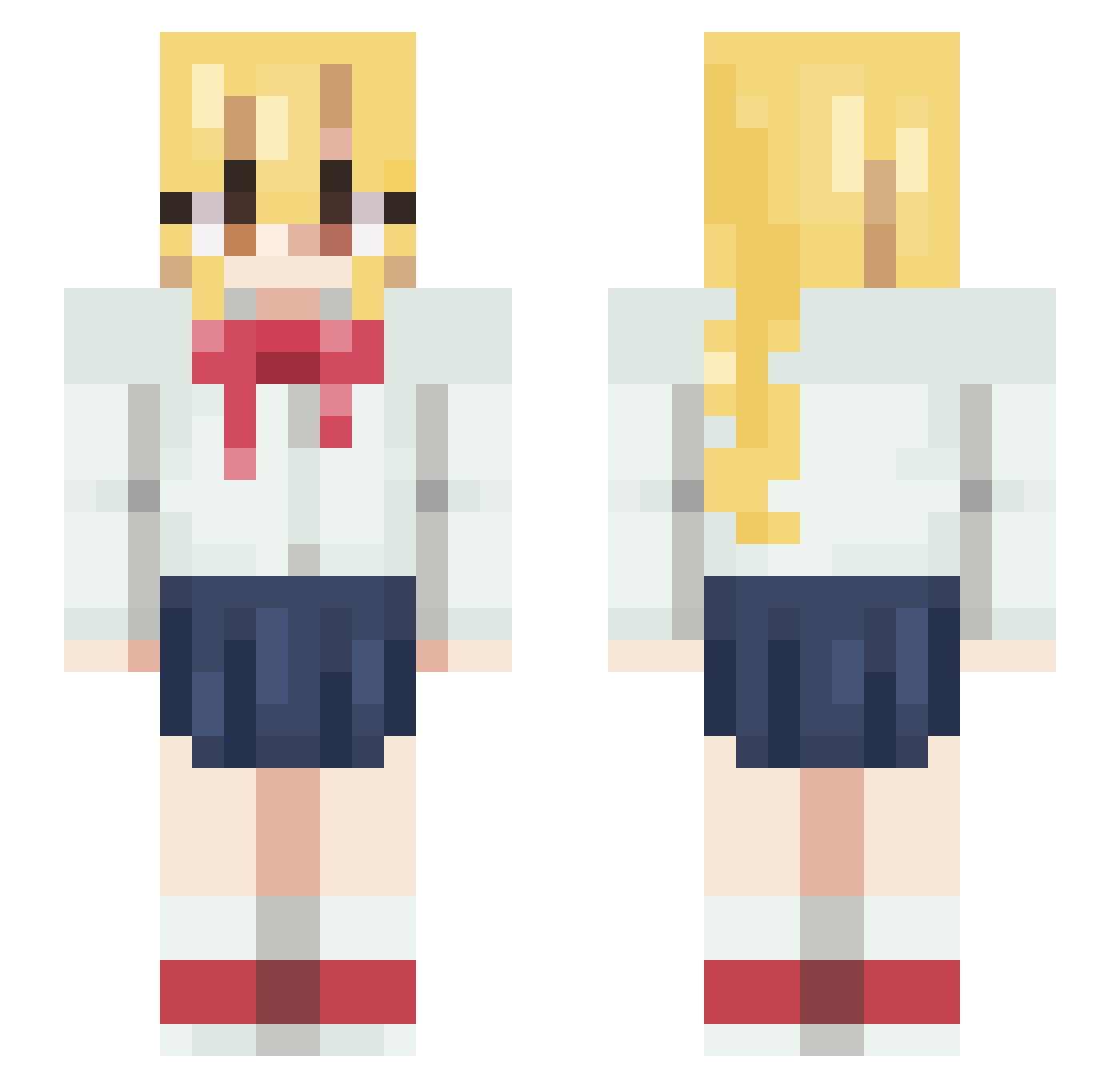 Eckemanen Minecraft skin, front and back view