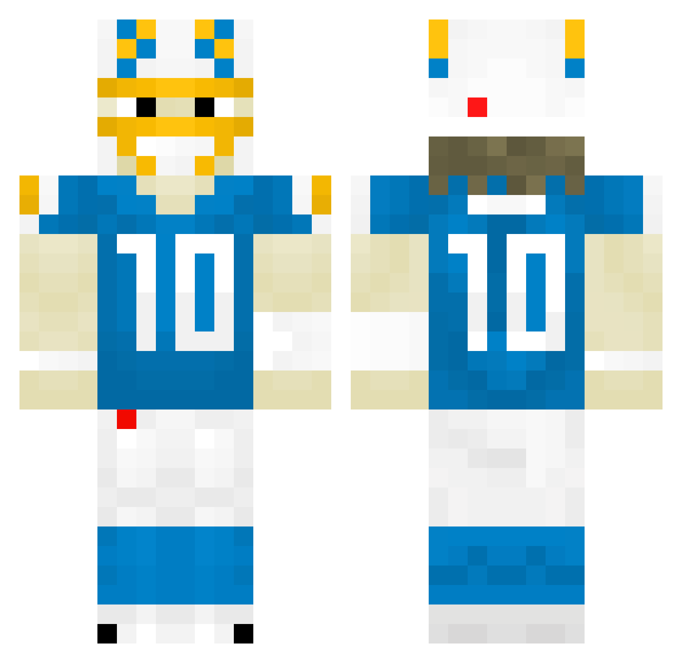 Vyzixx Minecraft skin, front and back view