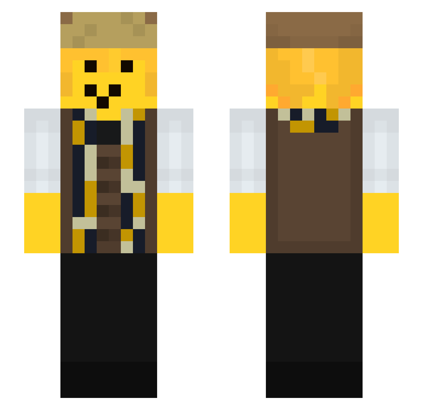 Zodunts Minecraft skin, front and back view