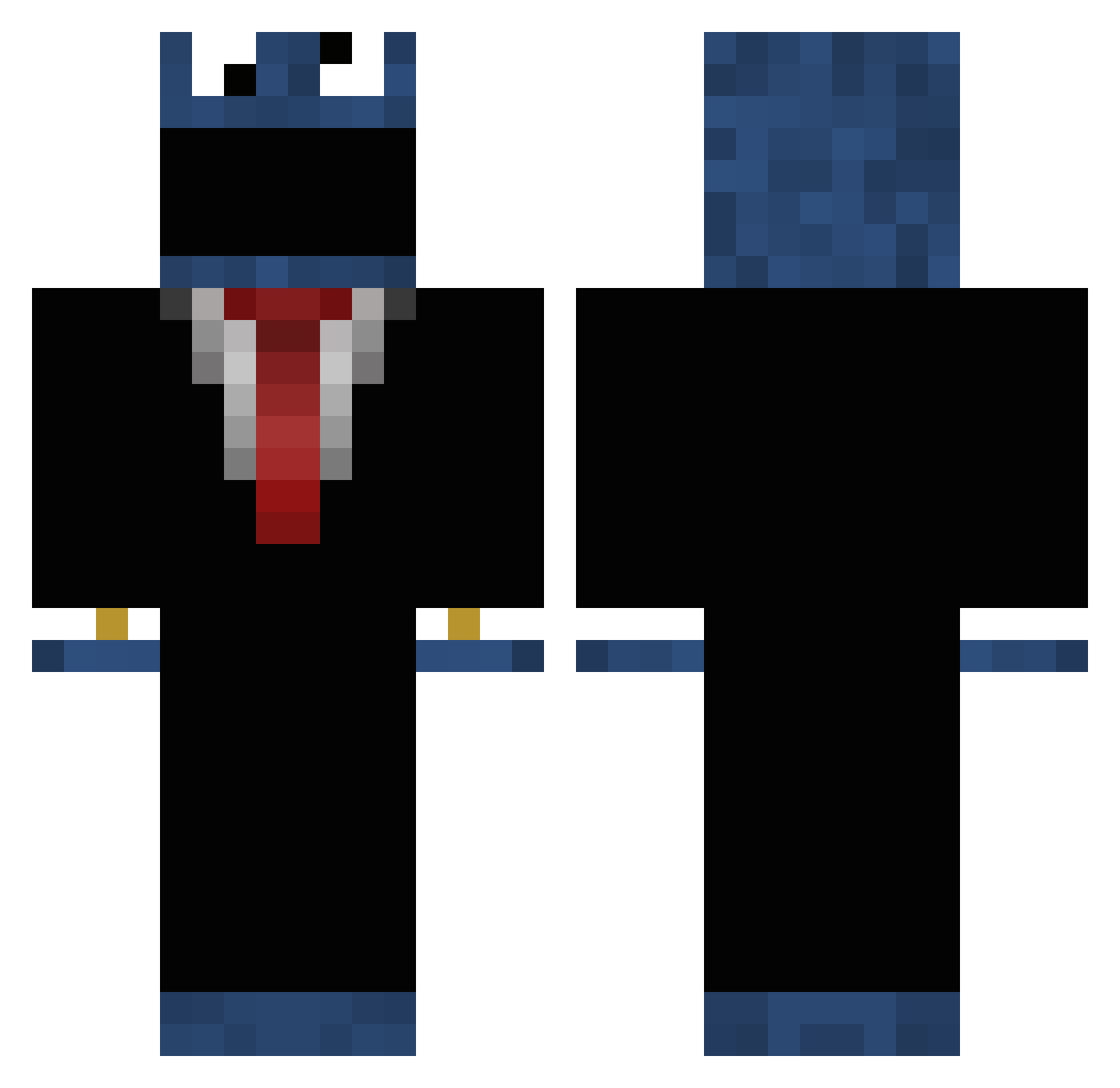 Vellicated Minecraft skin, front and back view