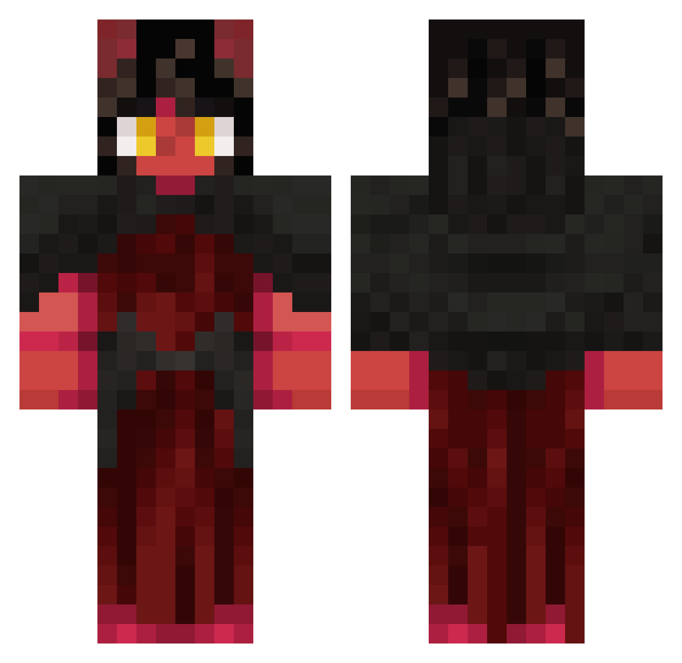 MrsMiracle Minecraft skin, front and back view