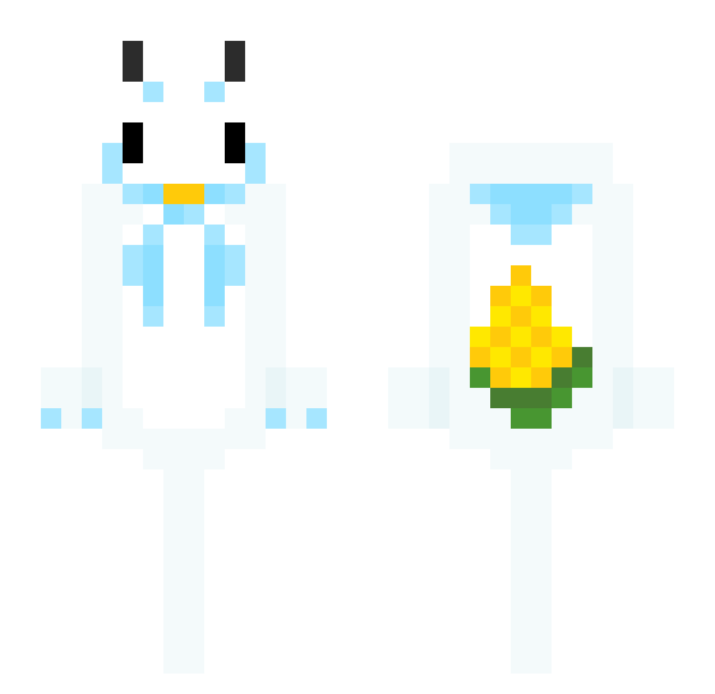 Waorakan Minecraft skin, front and back view