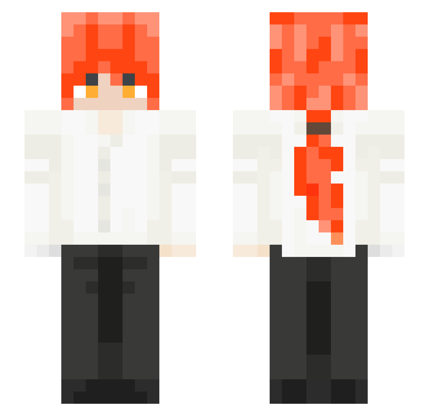HeavensVector Minecraft skin, front and back view