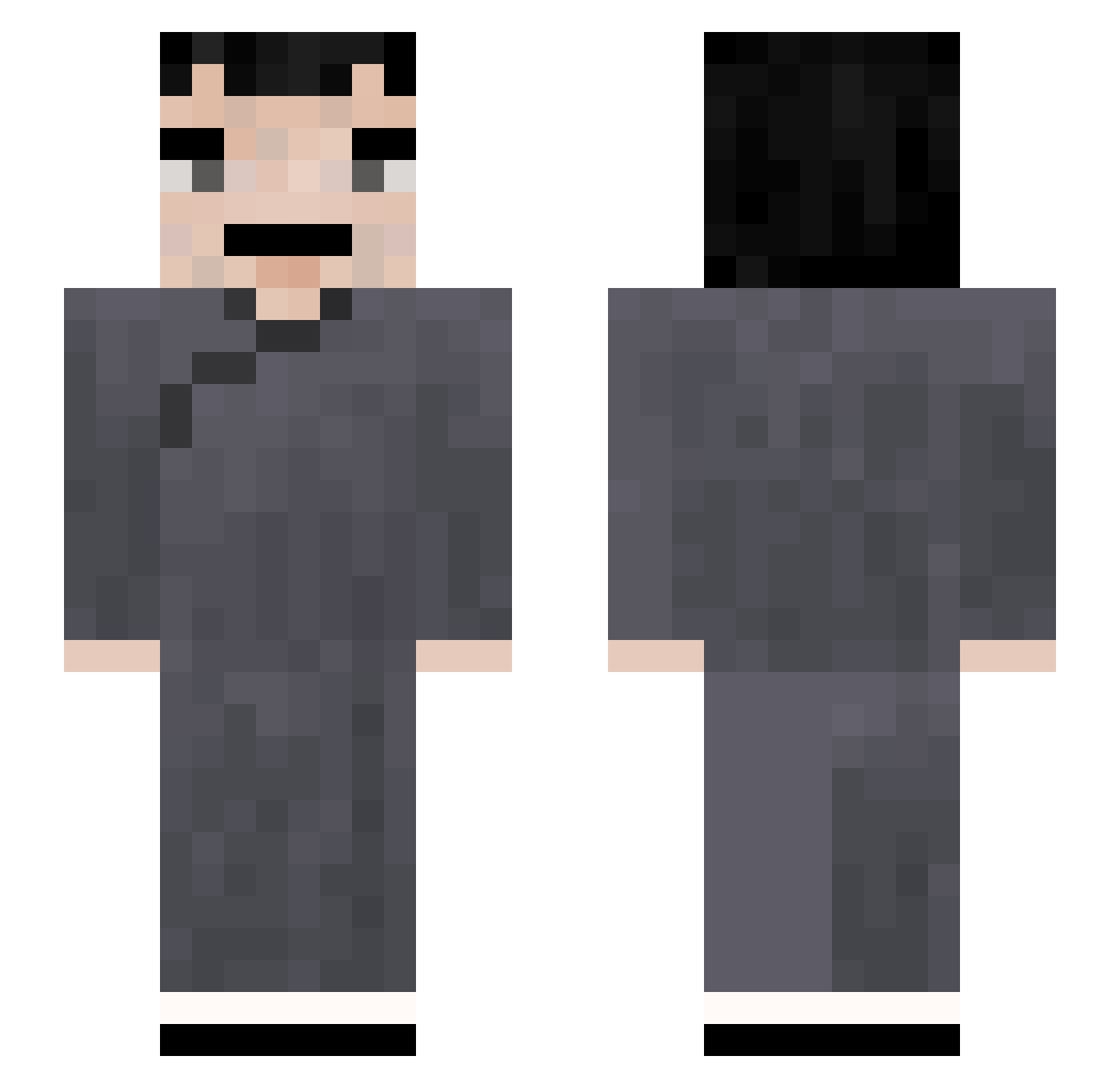WuNg Minecraft skin, front and back view