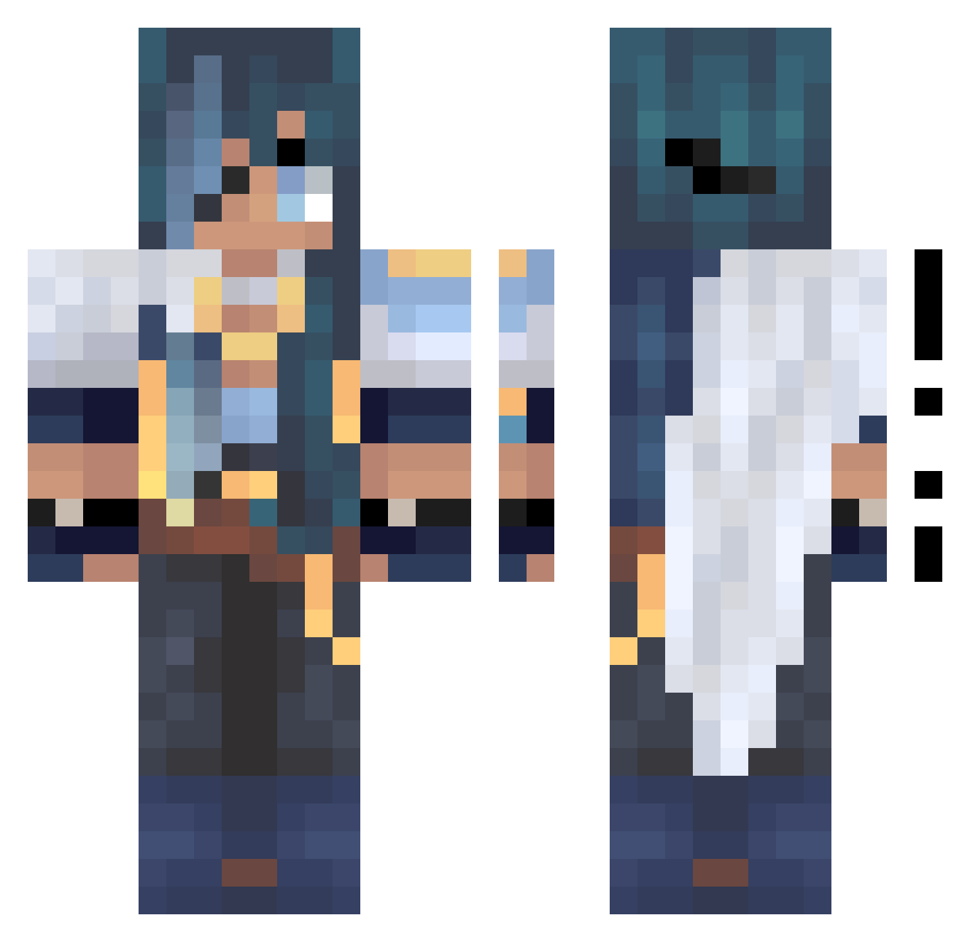 4DenQu Minecraft skin, front and back view