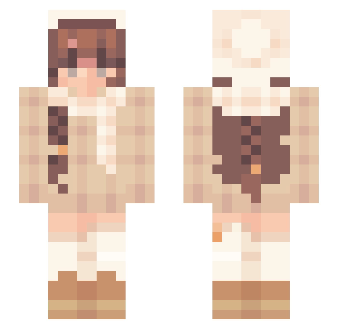 RottingWormz Minecraft skin, front and back view