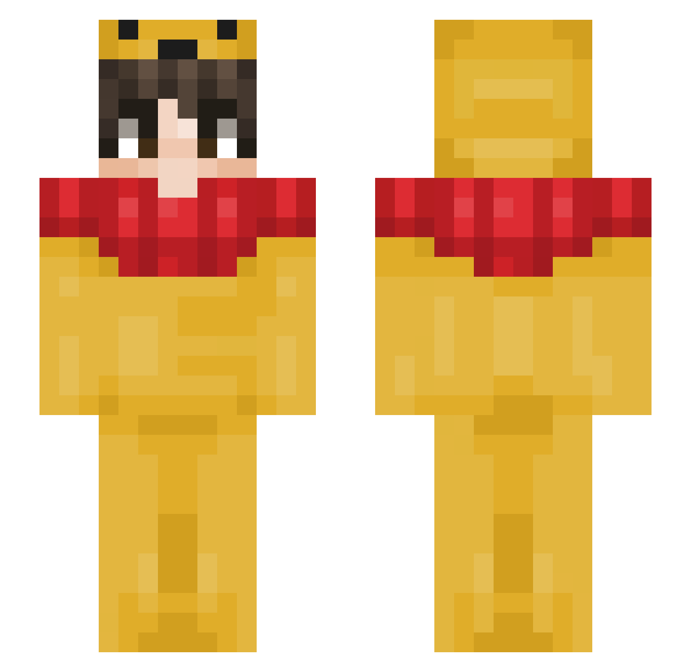 cackeman99 Minecraft skin, front and back view