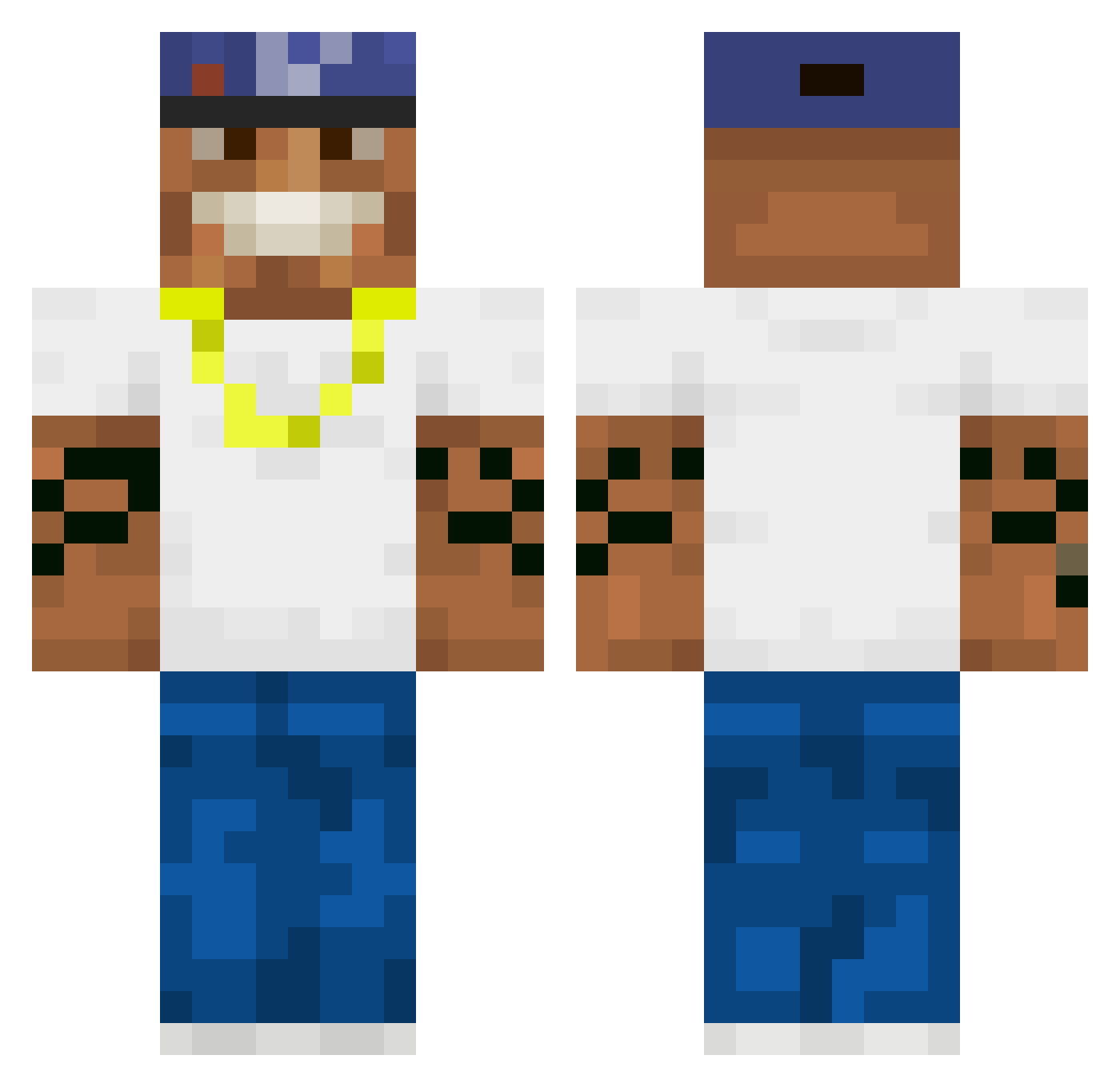 M1TRU Minecraft skin, front and back view