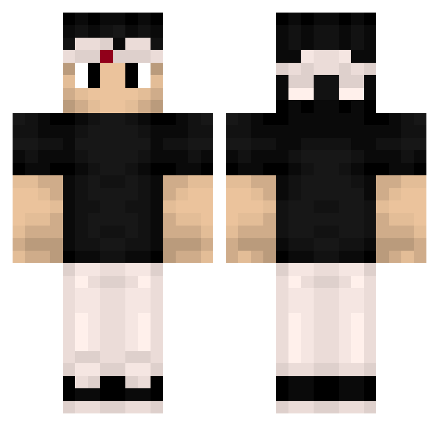 BobbyMixxxx Minecraft skin, front and back view