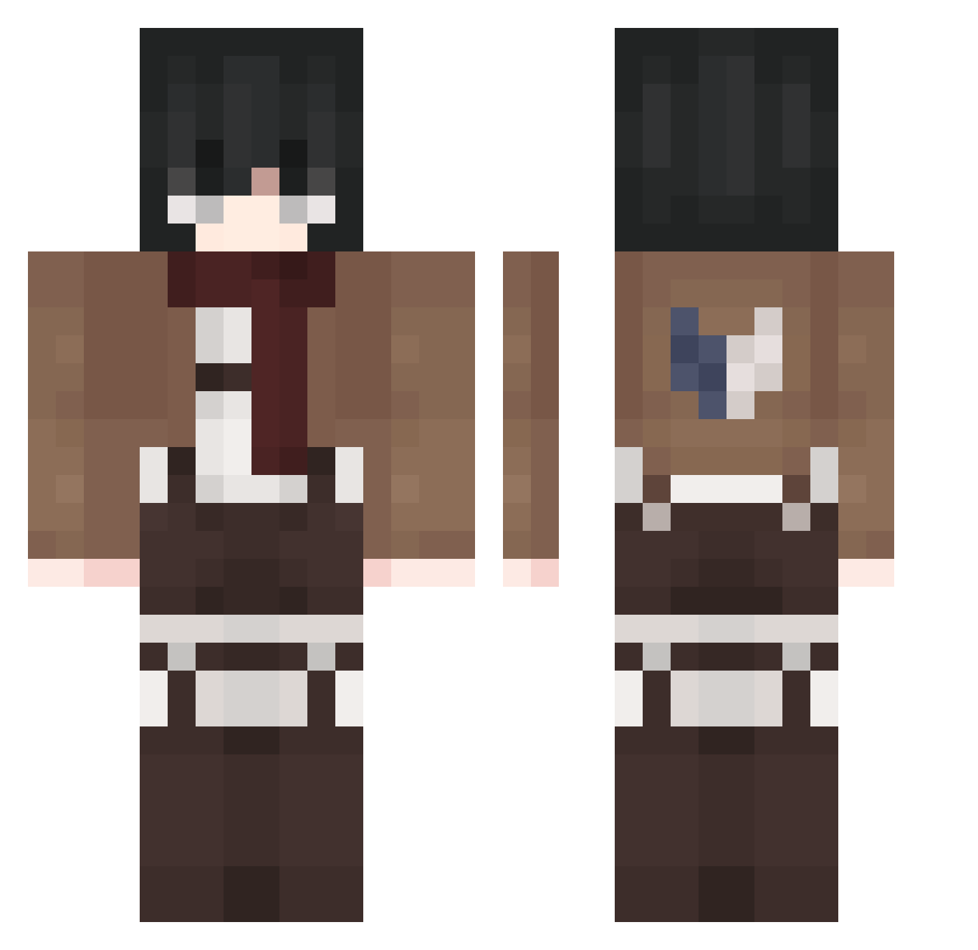 Bakeemonoo Minecraft skin, front and back view