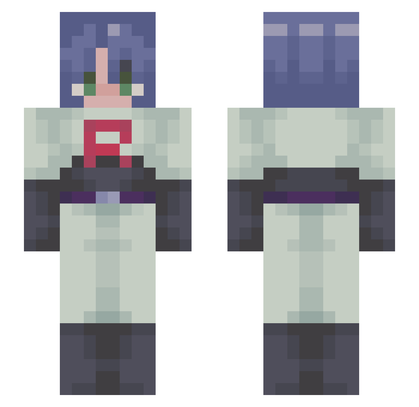 D4rKie Minecraft skin, front and back view