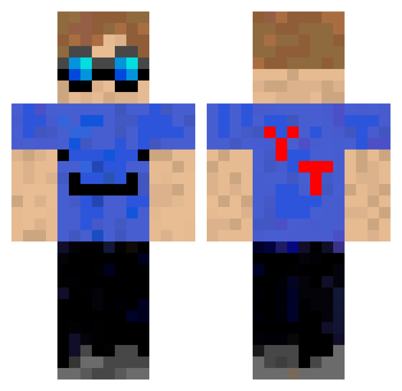 ZzjianguozZ Minecraft skin, front and back view