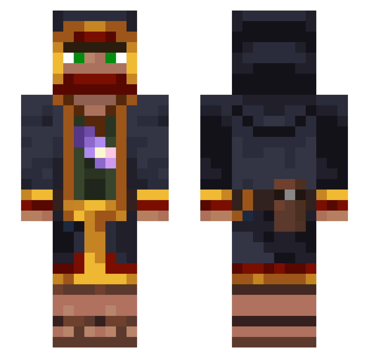 UnfriendlyDan Minecraft skin, front and back view
