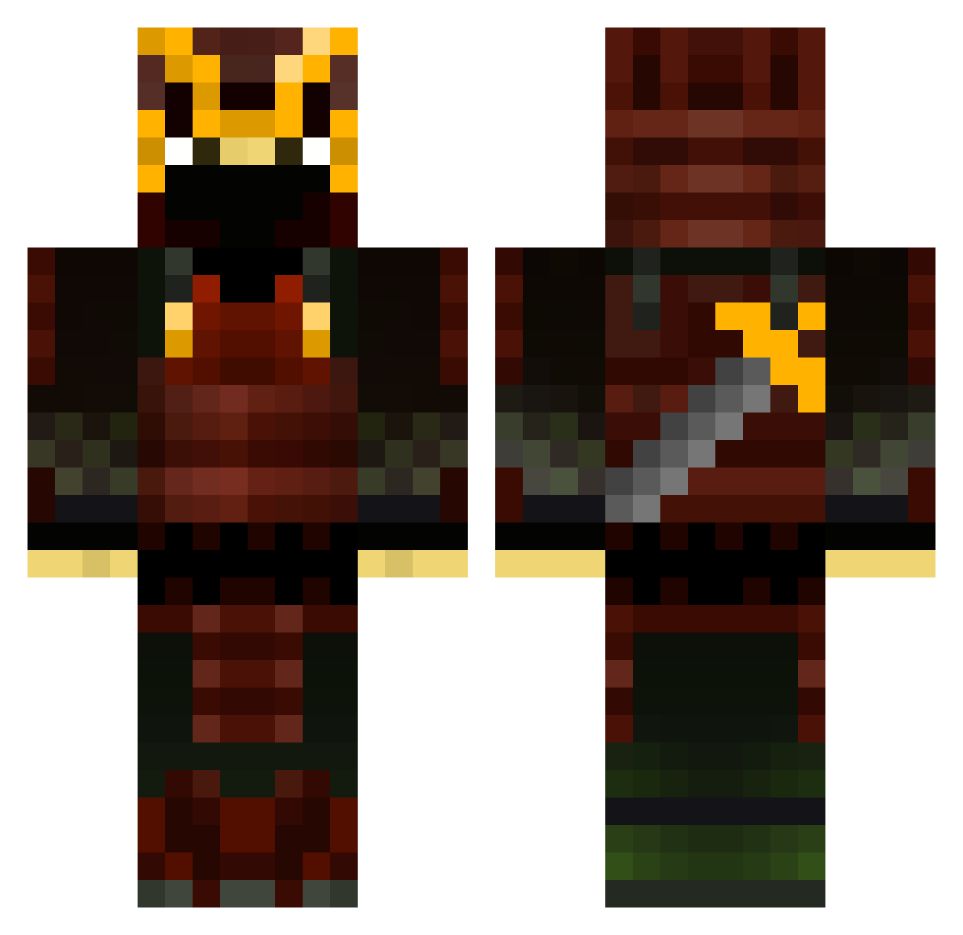 Hominy Minecraft skin, front and back view