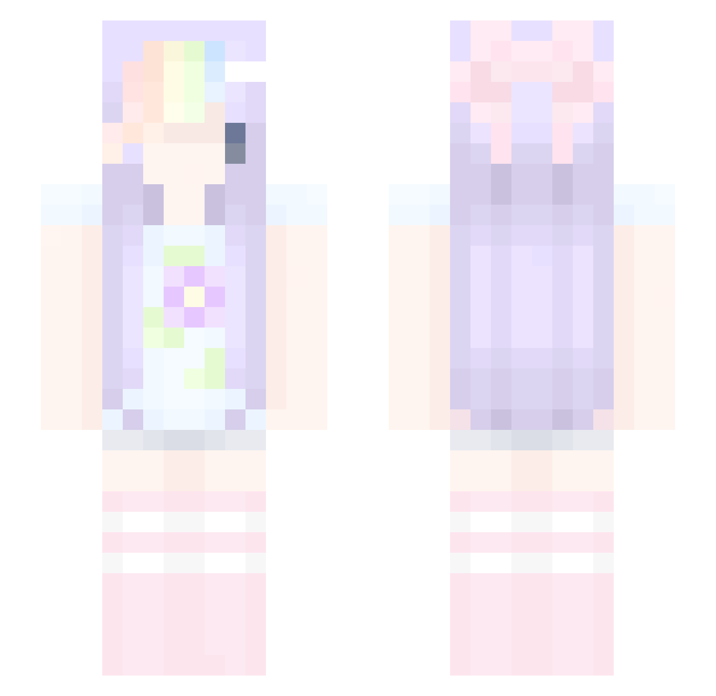 sowngirl Minecraft skin, front and back view