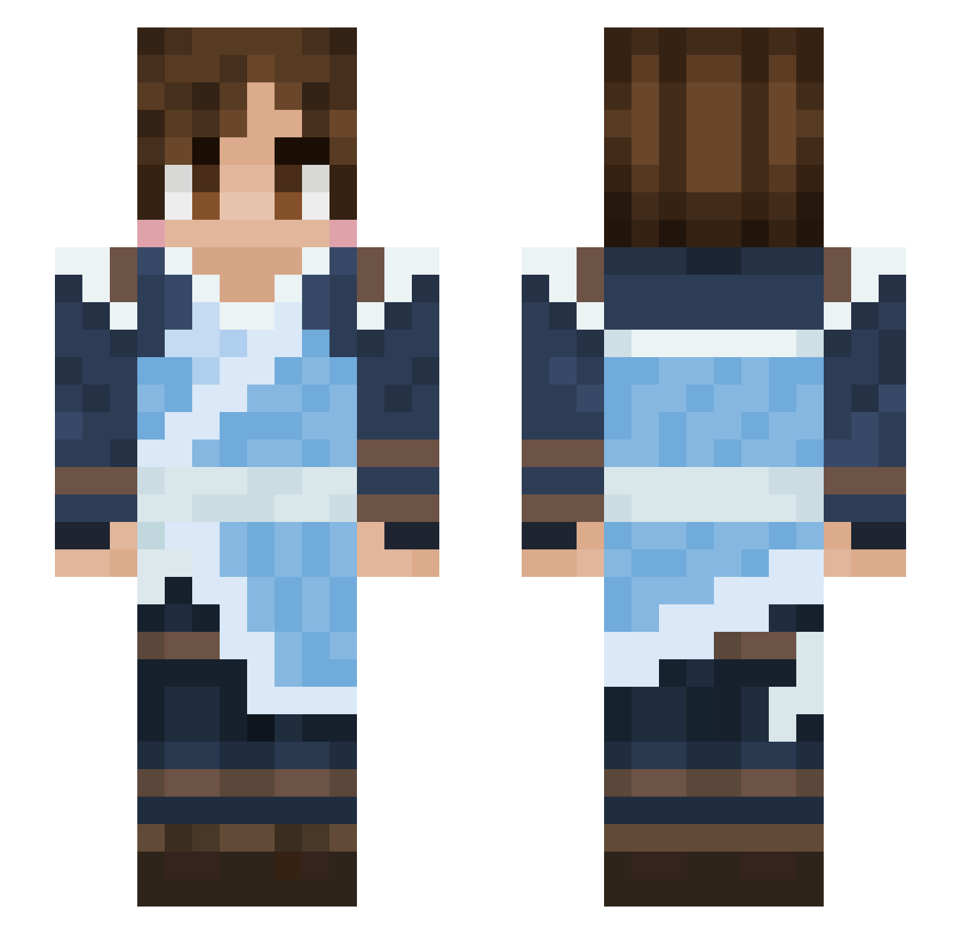 Lucapatata Minecraft skin, front and back view