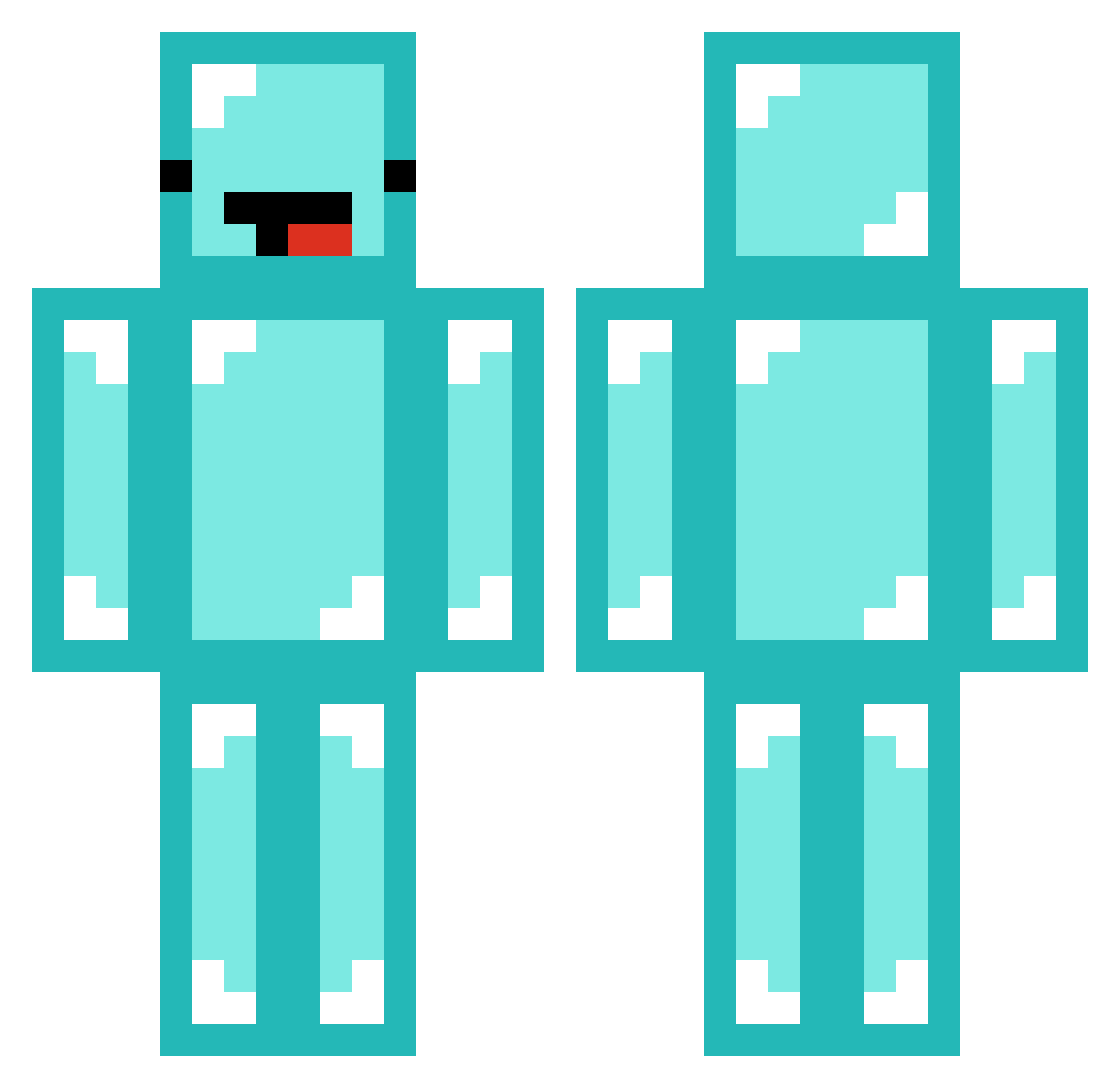 Mathias666 Minecraft skin, front and back view