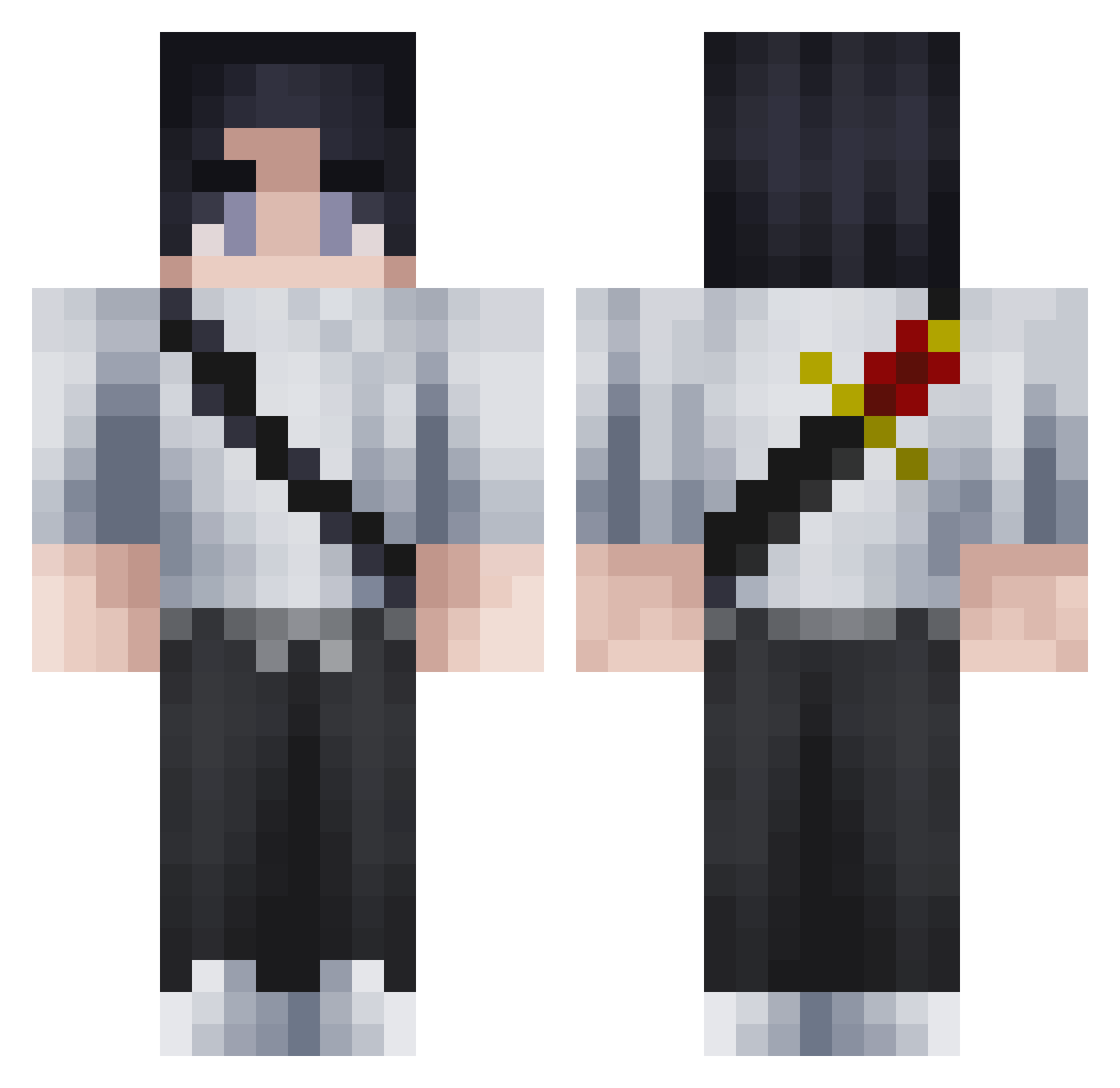 Delta005 Minecraft skin, front and back view
